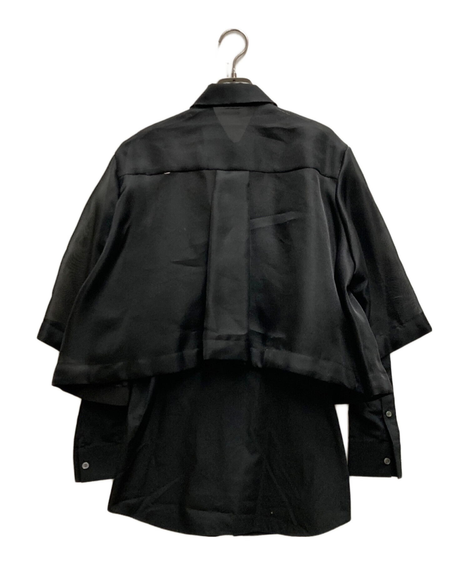 中古・古着通販】sacai (サカイ) Organza and Poplin Shirt ブラック 