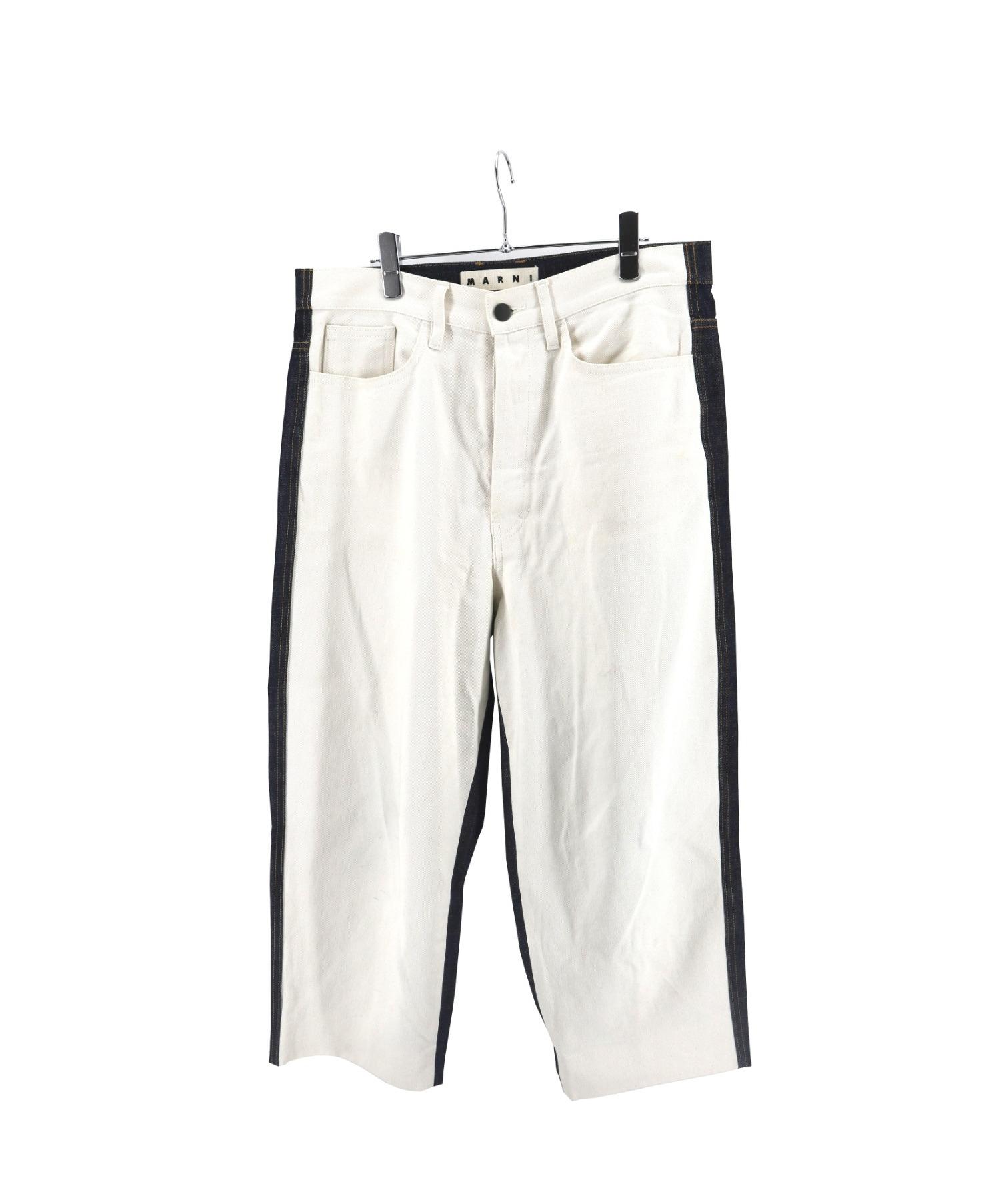 中古・古着通販】MARNI (マルニ) バイカラー切替デニムパンツ ホワイト 