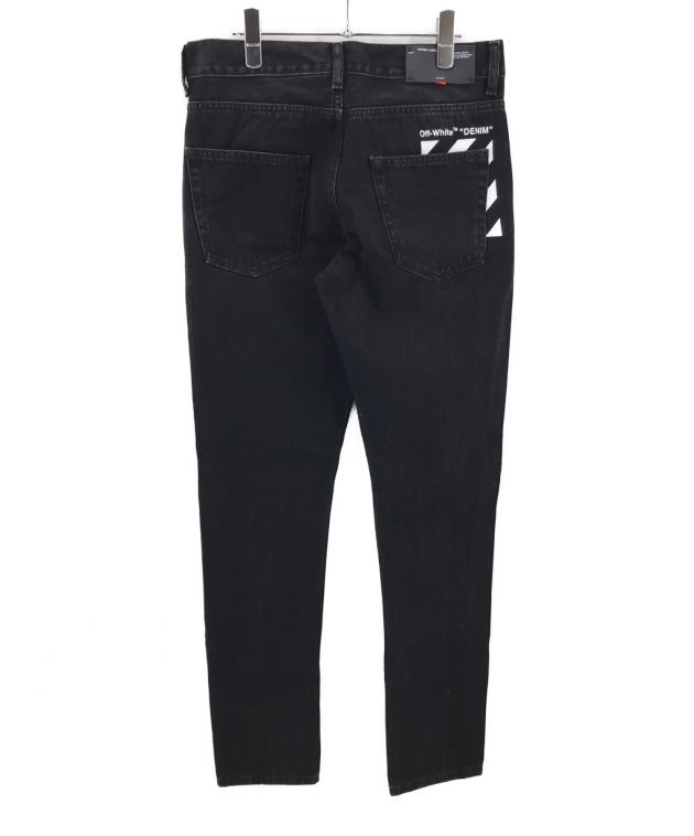 中古・古着通販】OFFWHITE (オフホワイト) デニムパンツ ブラック  