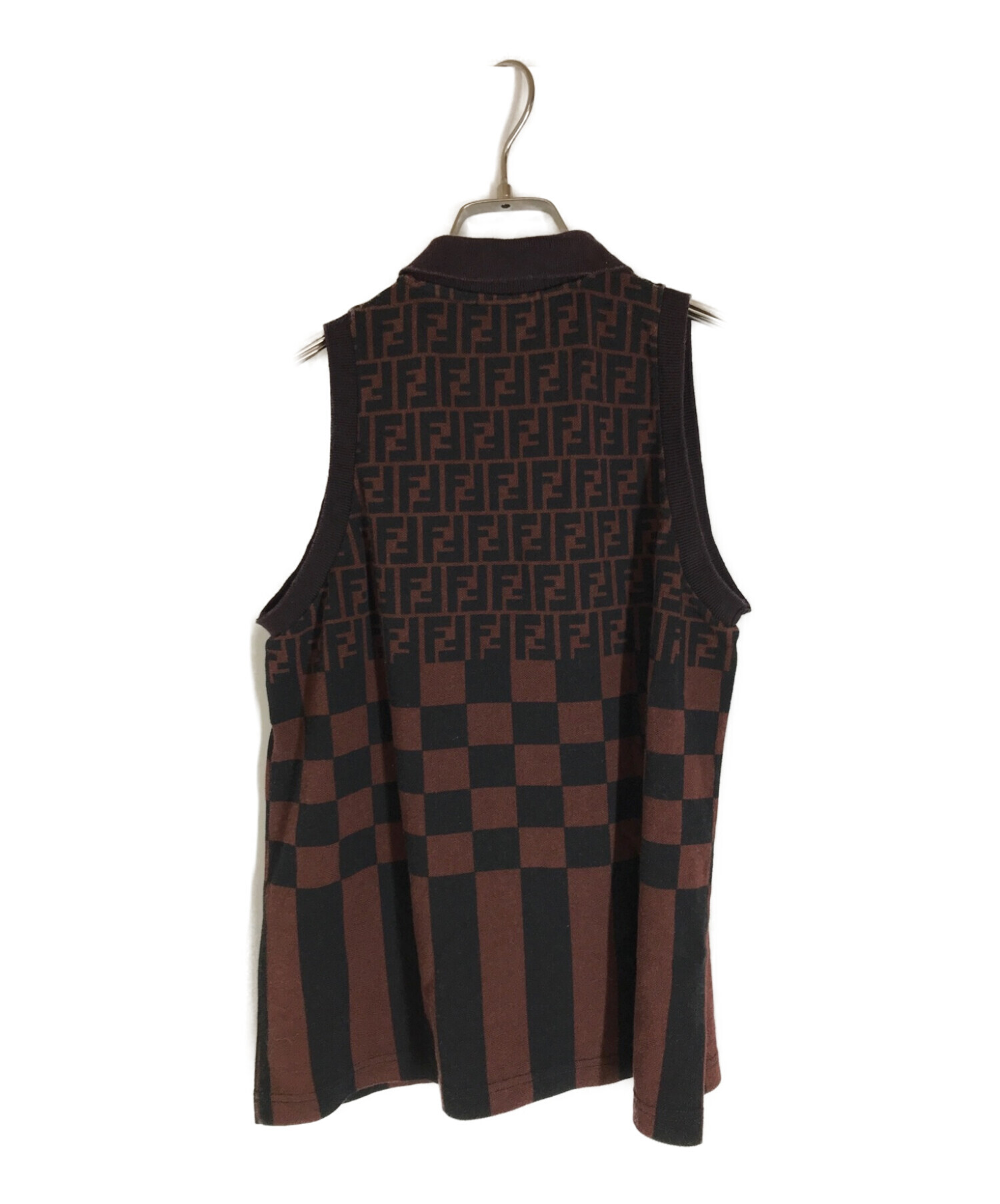 中古・古着通販】FENDI (フェンディ) ズッカ柄ノースリーブポロシャツ 