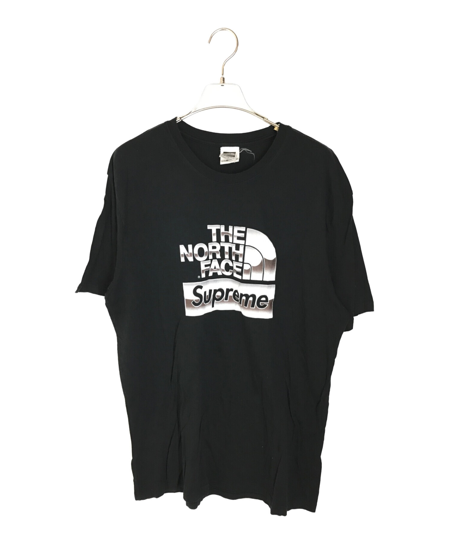 SUPREME×THE NORTH FACE (シュプリーム × ザノースフェイス) コラボロゴプリントTシャツ ブラック×グレー サイズ:L
