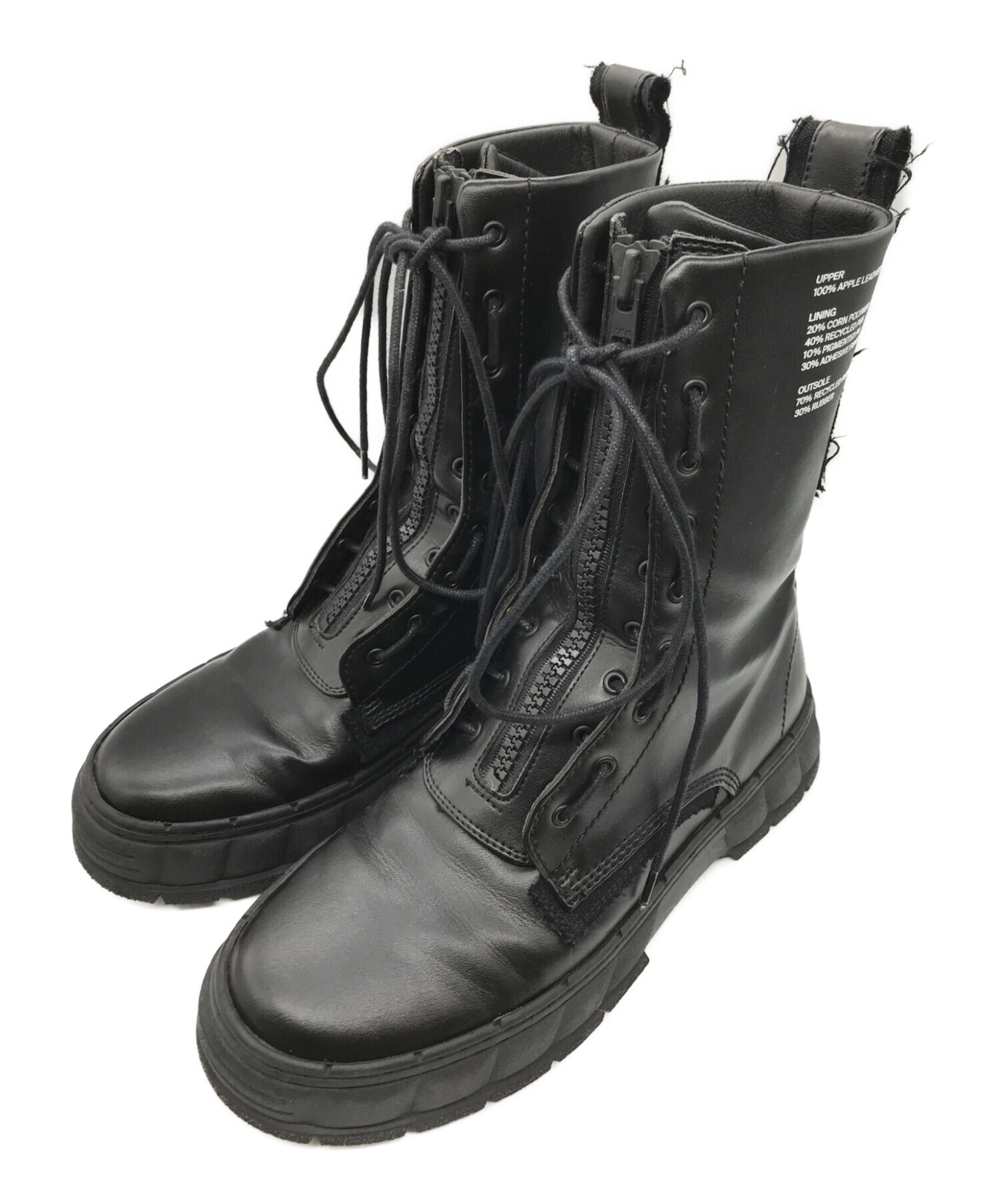 ADIEV ブラック レースアップブーツ 収納袋付き くさかっ