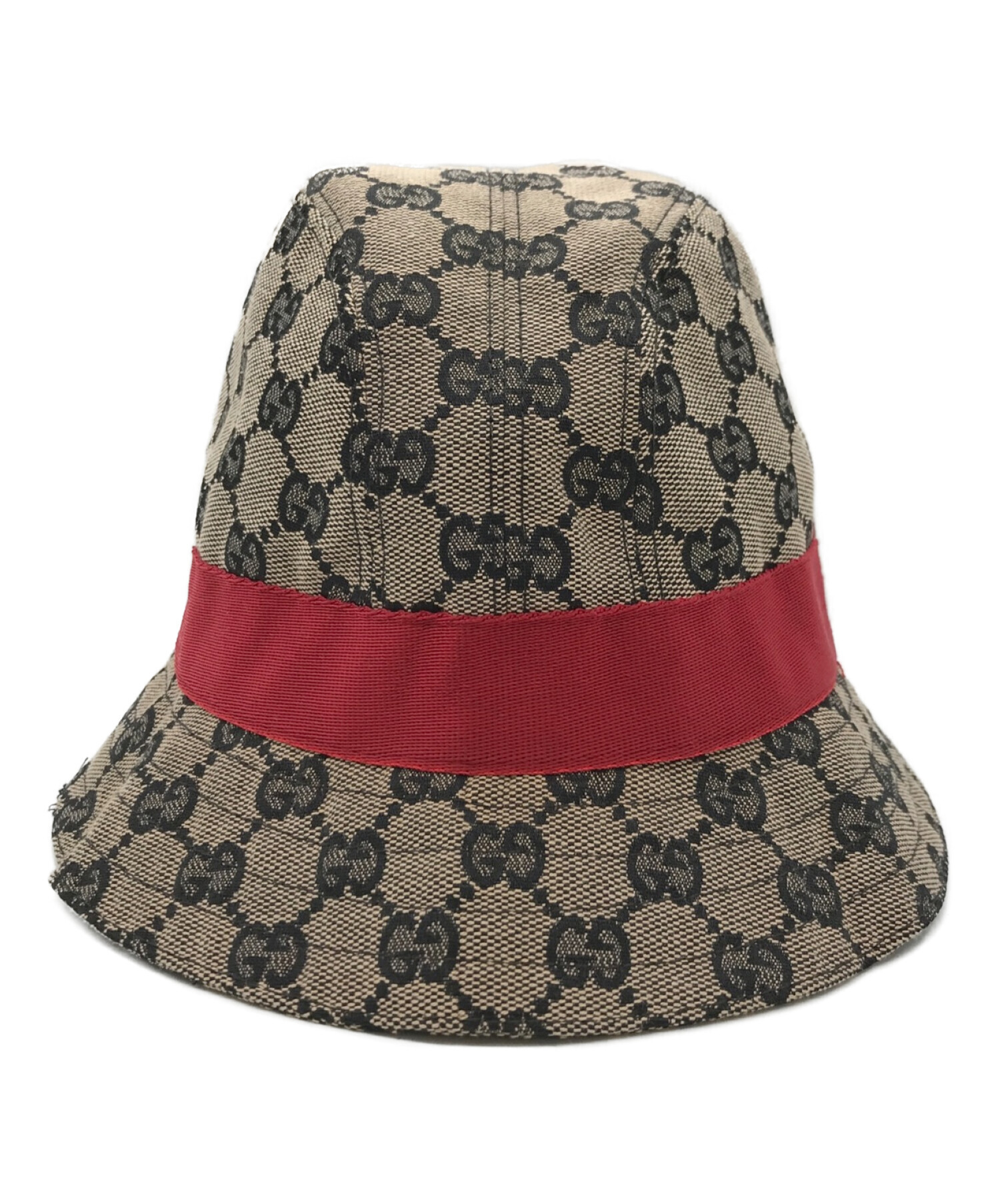 中古・古着通販】GUCCI (グッチ) GG柄バケットハット ベージュ×レッド 