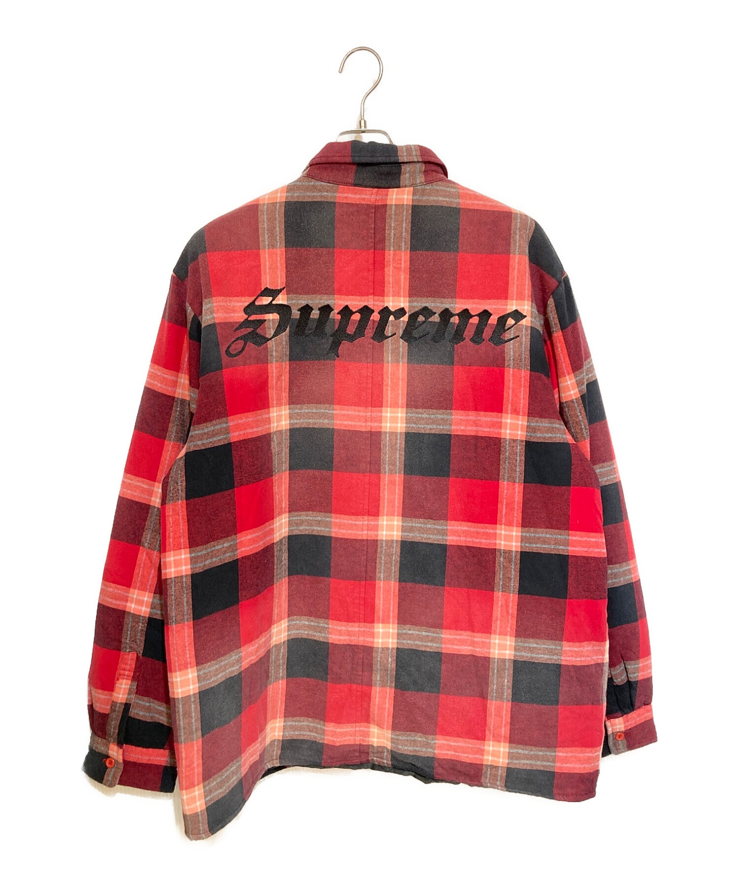 SUPREME (シュプリーム) Quilted Flannel Shirt キルティング フランネル シャツ ジャケット レッド サイズ:XL
