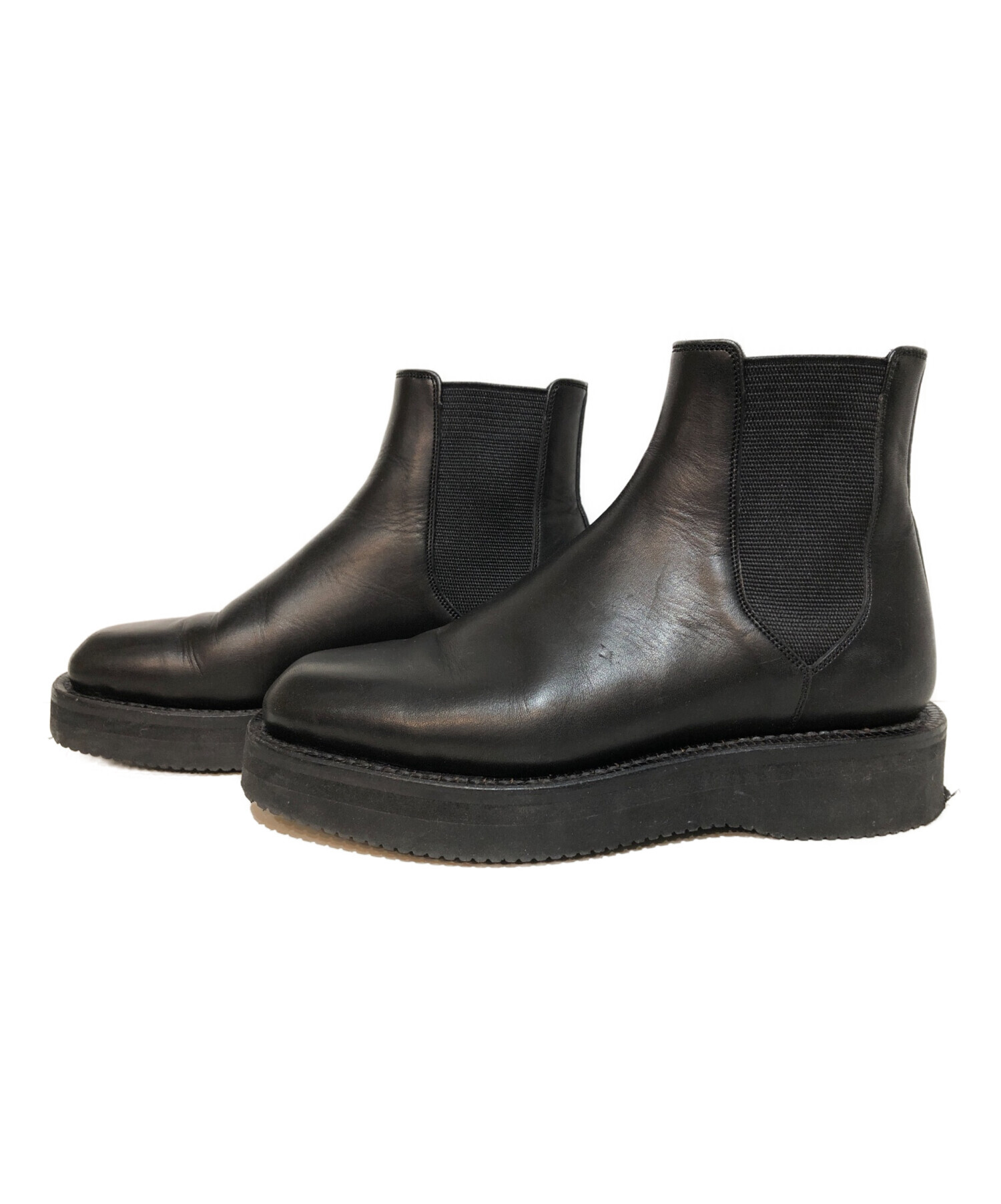 AURALEE × foot the coacher (オーラリー ×フットザコーチャー) 21AW LEATHER SQUARE BOOTS  MADE BY FOOT THE COACHER ブーツ ブラック サイズ:5