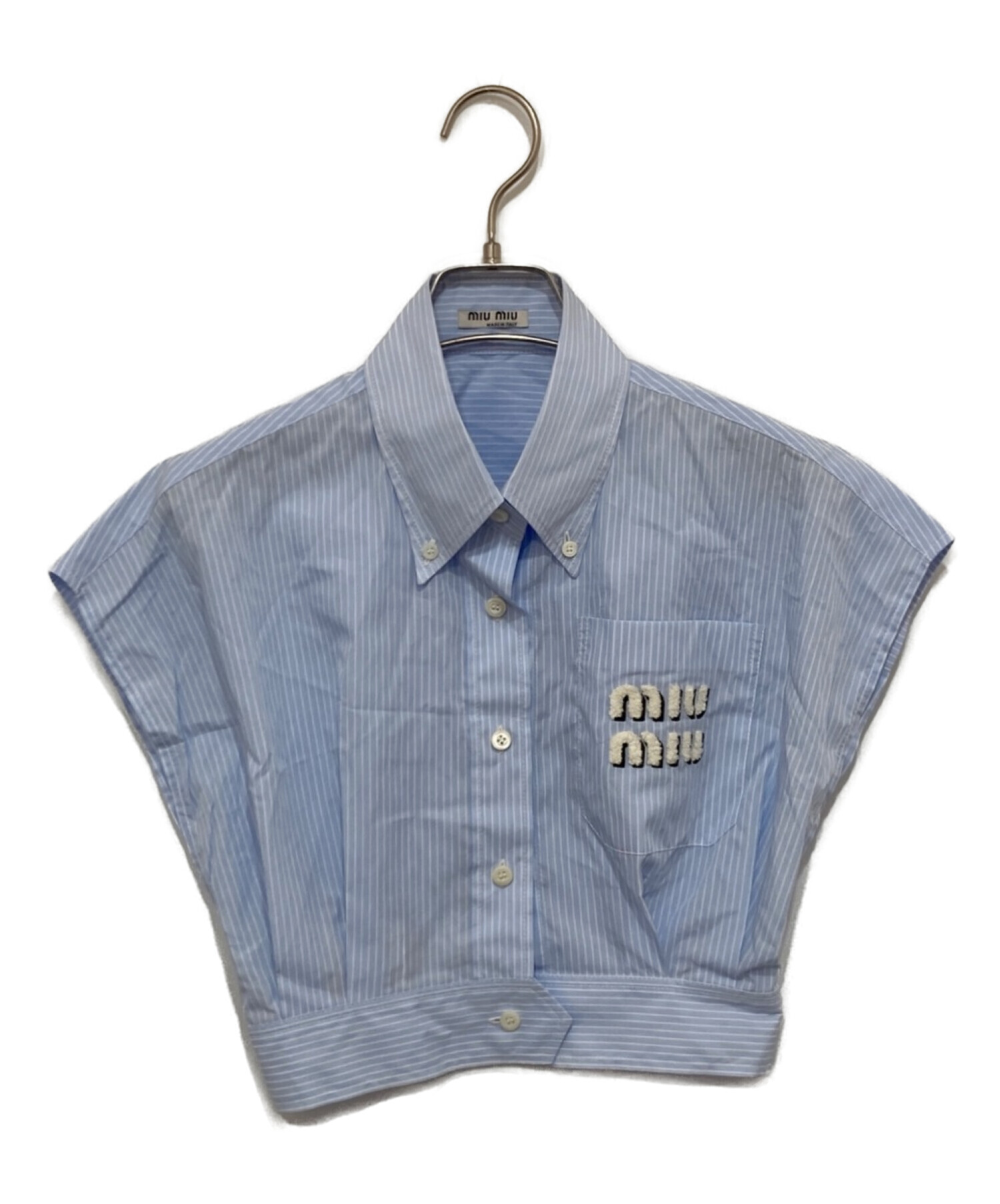 MIU MIU (ミュウミュウ) クロップドシャツ ブルー サイズ:36