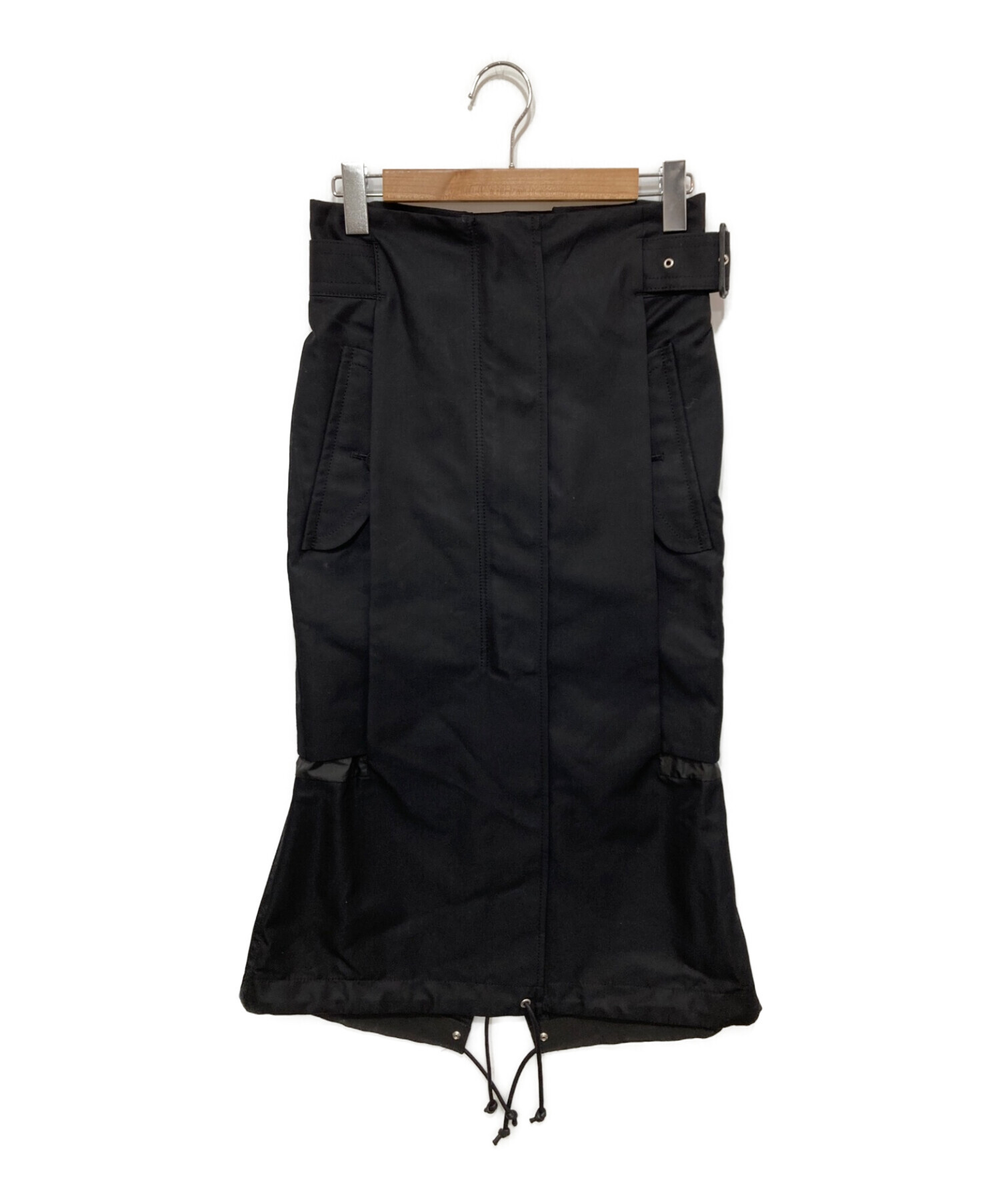 sacai (サカイ) Cotton Gabardine Mix Skirt ブラック サイズ:1