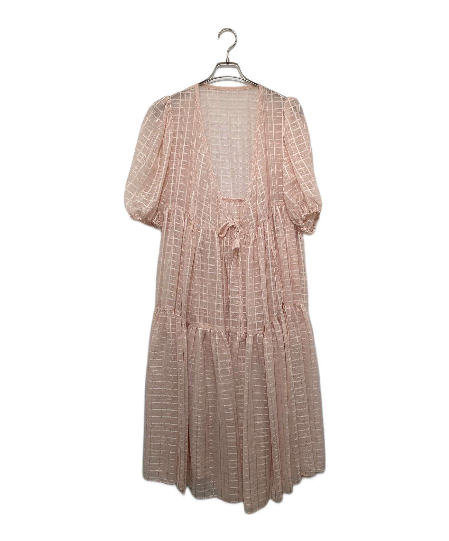 中古・古着通販】OBLI (オブリ) ピンクラップワンピース ピンク サイズ 