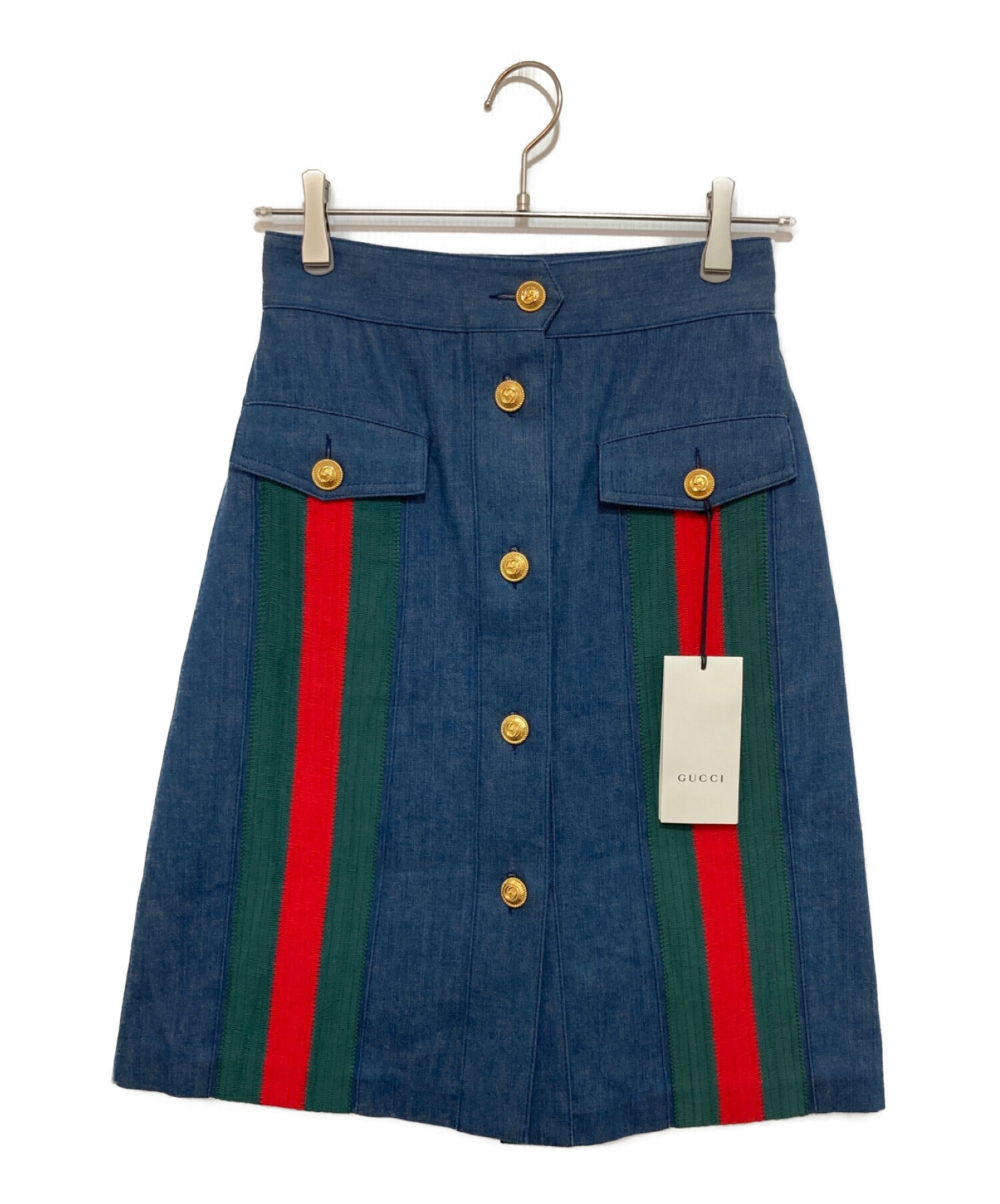 中古・古着通販】GUCCI (グッチ) シェリーラインライトデニムスカート  