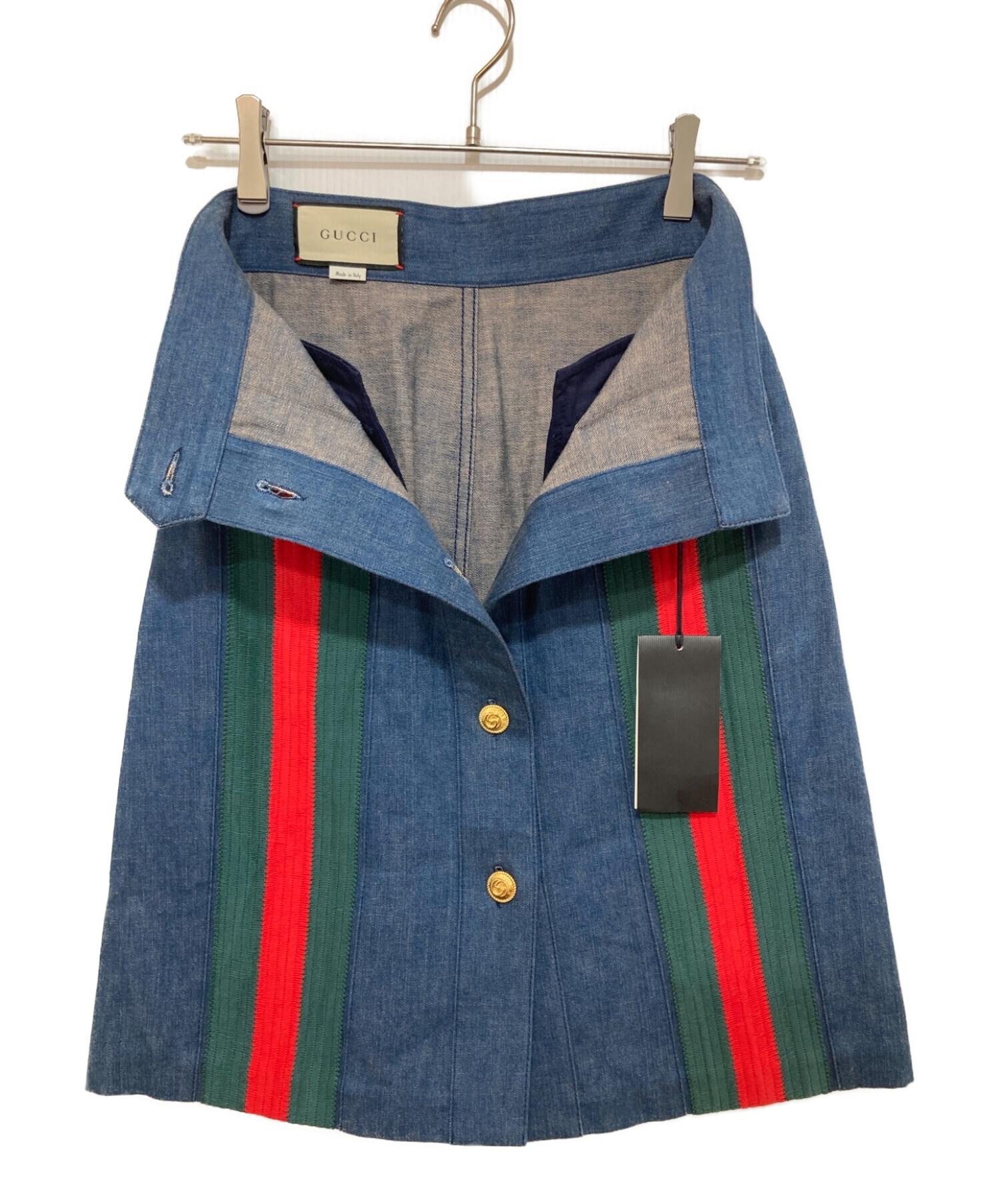 限定値下げ】GUCCIグッチデニムストライプスカート