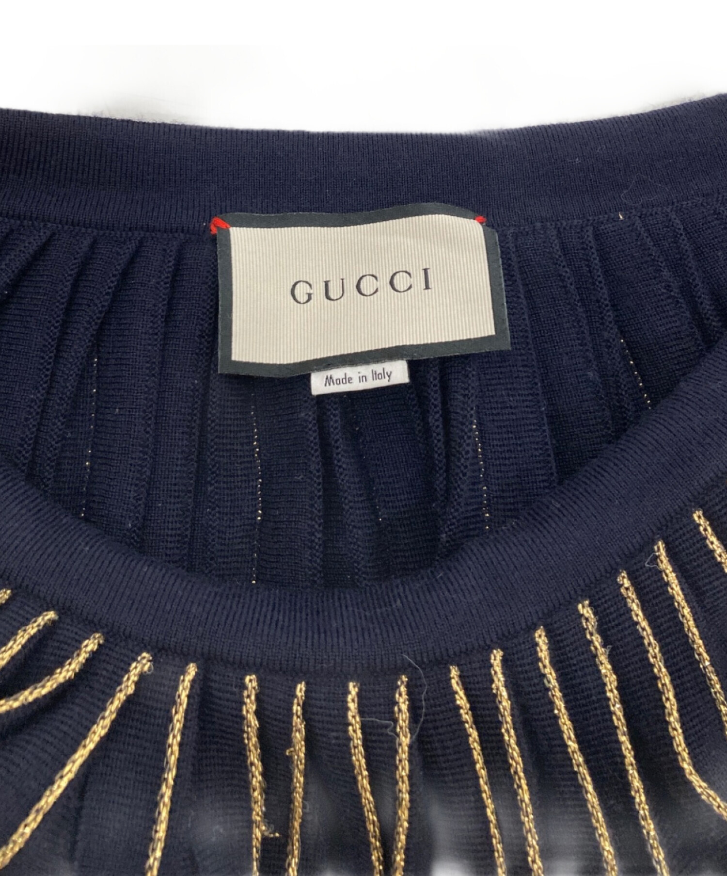 中古・古着通販】GUCCI (グッチ) ラメストライプニットスカート 