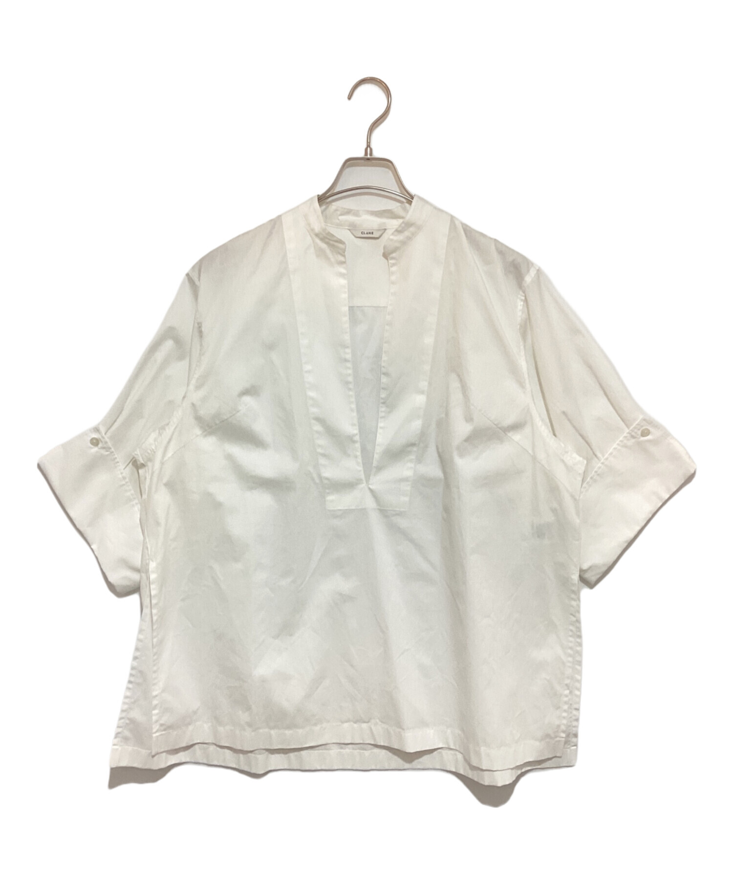 中古・古着通販】CLANE (クラネ) DEEP SKIPPER SHIRT ホワイト サイズ 