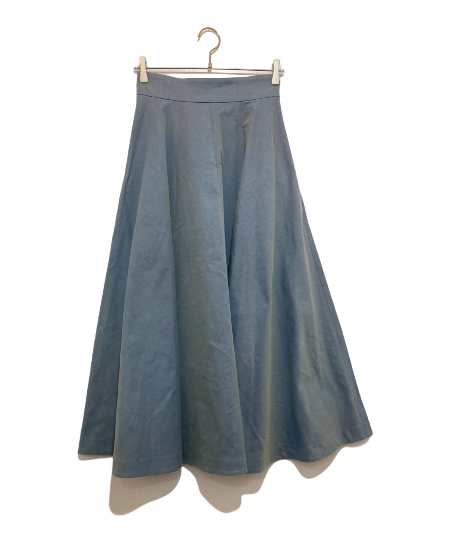 中古・古着通販】CLANE (クラネ) CHAMBRAY CIRCULAR SKIRT ブルー  