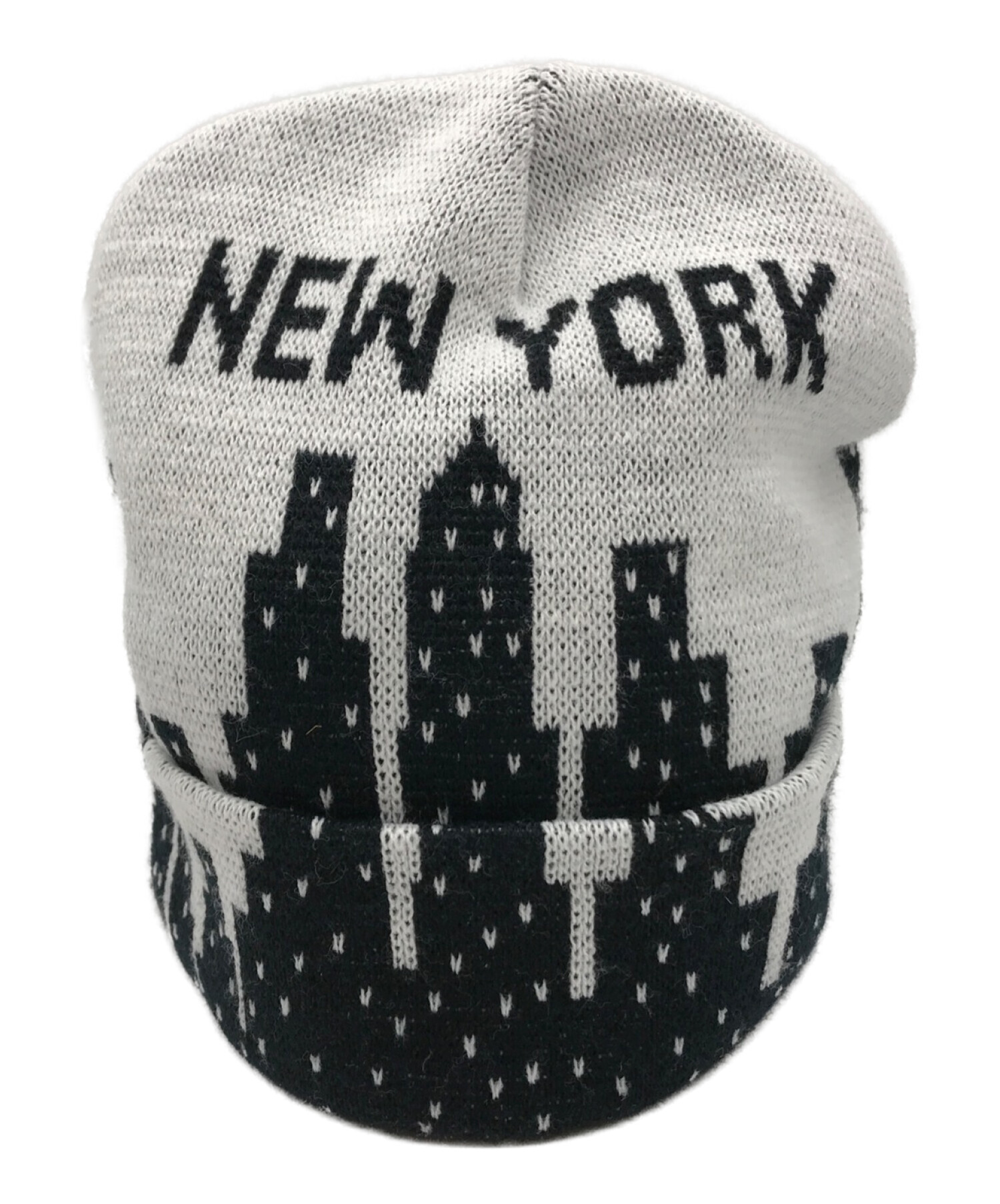 SUPREME (シュプリーム) ニット帽 / New York Beanie グレー×ブラック サイズ:-