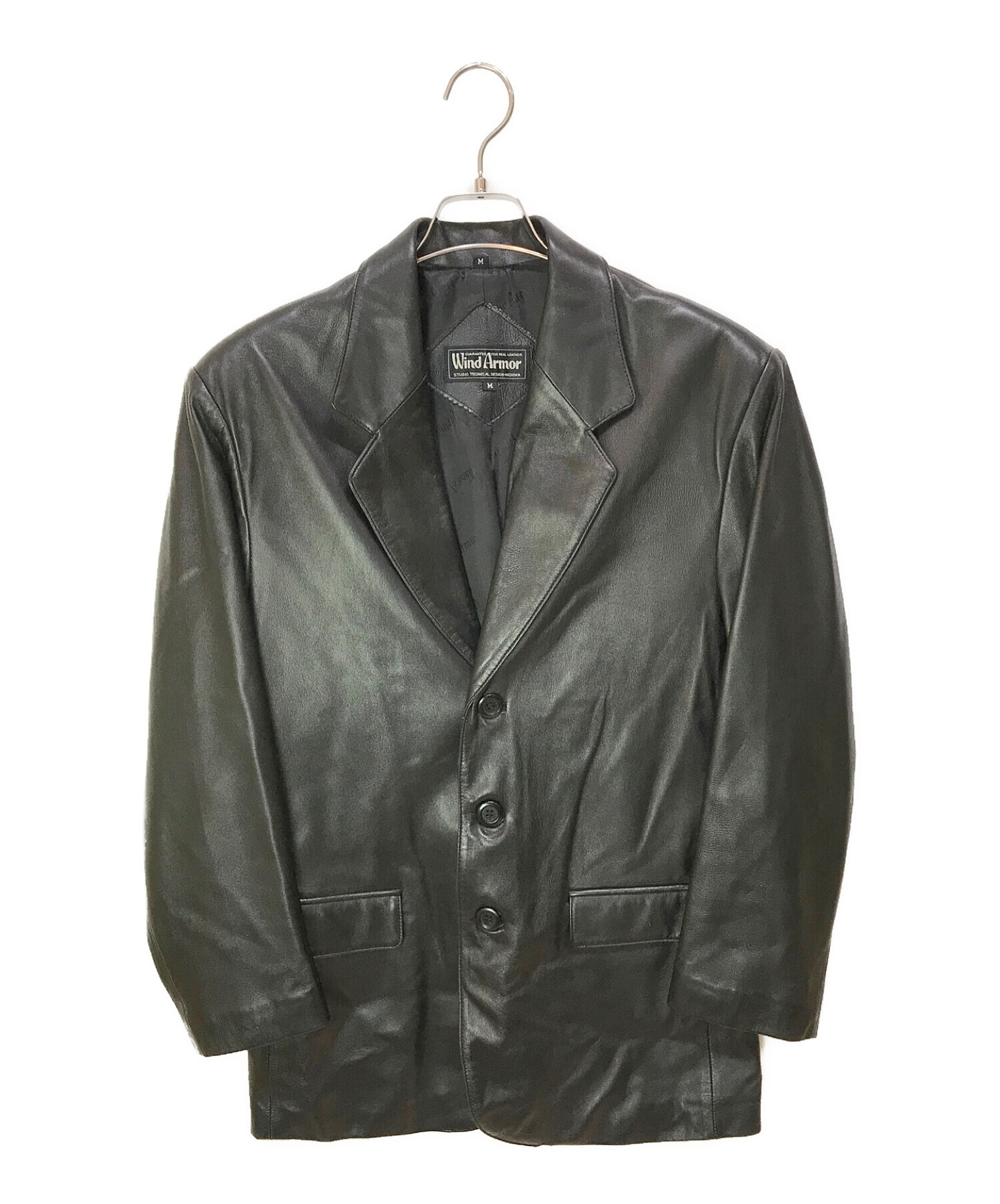 美品　ウィンドアーマー　テーラードジャケット　ラムレザー　シワ加工　2XL 美品 ウィンドアーマー テーラードジャケット ラムレザー シワ加工 2XL