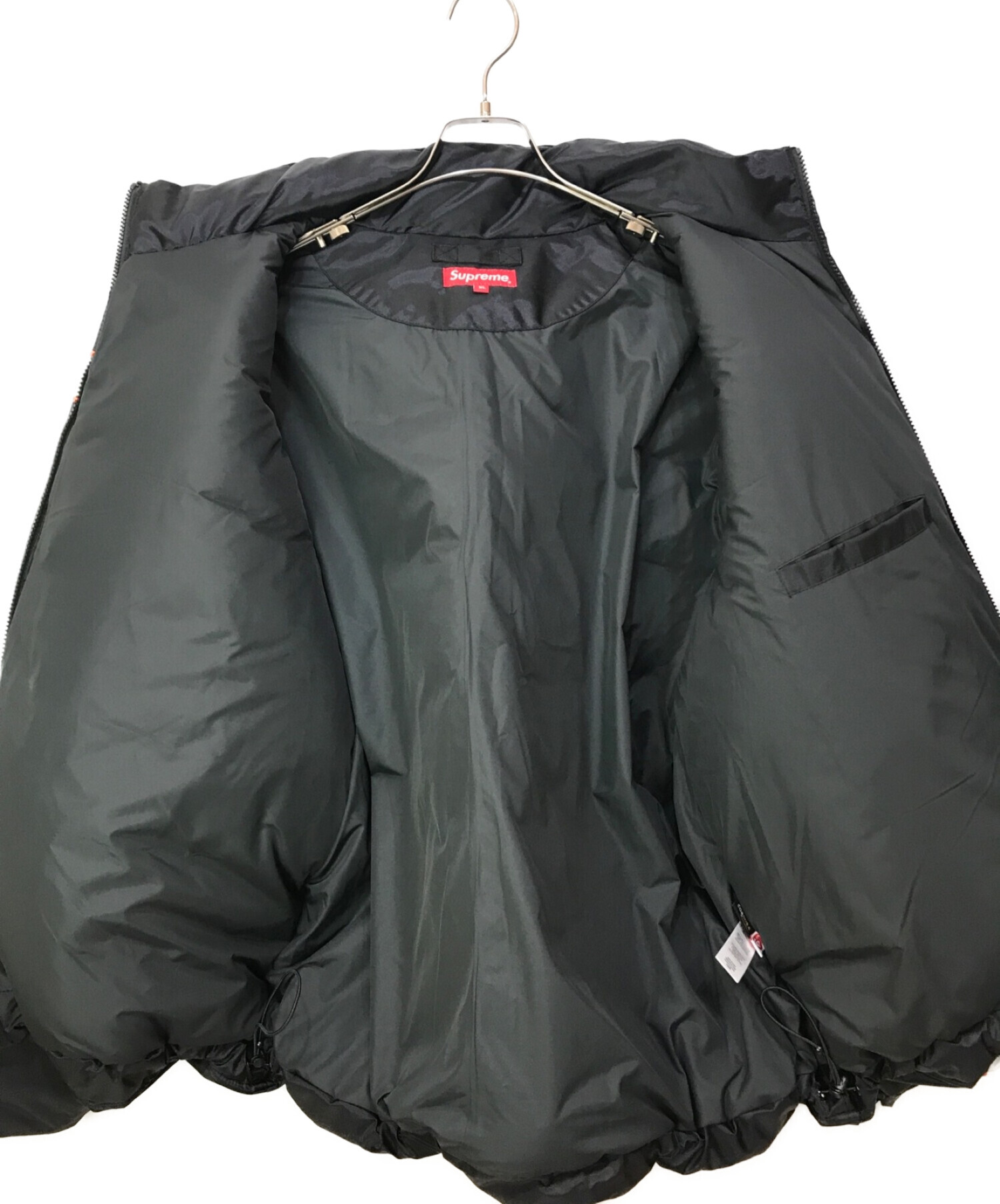 SUPREME (シュプリーム) stripe puffer jacket ブラック サイズ:XL