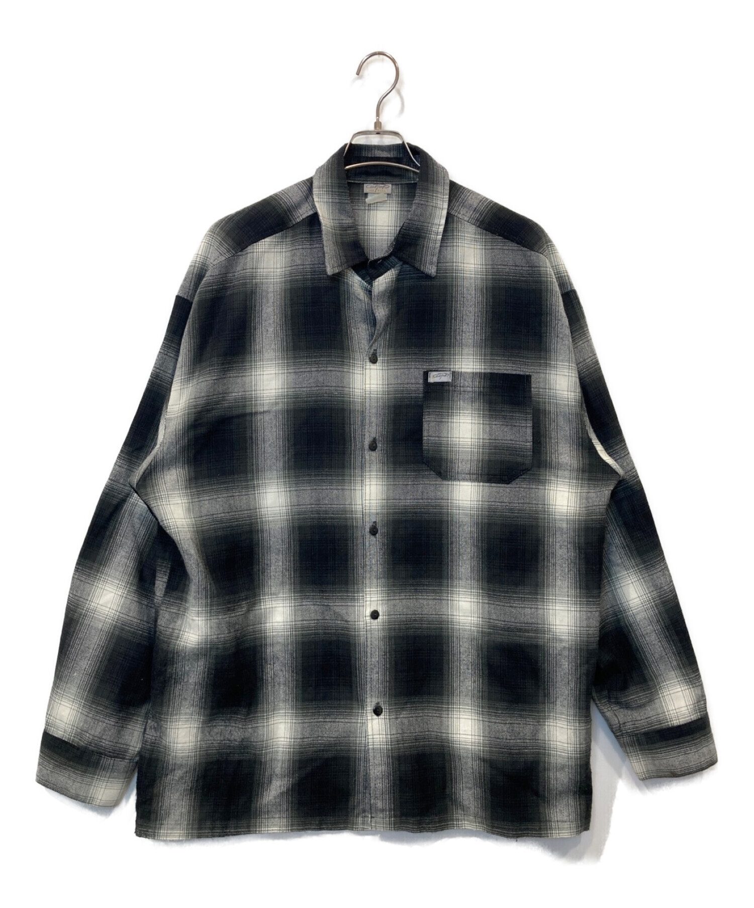 CalTop (キャルトップ) オンブレチェックシャツ ブラック×グレー サイズ:2XL