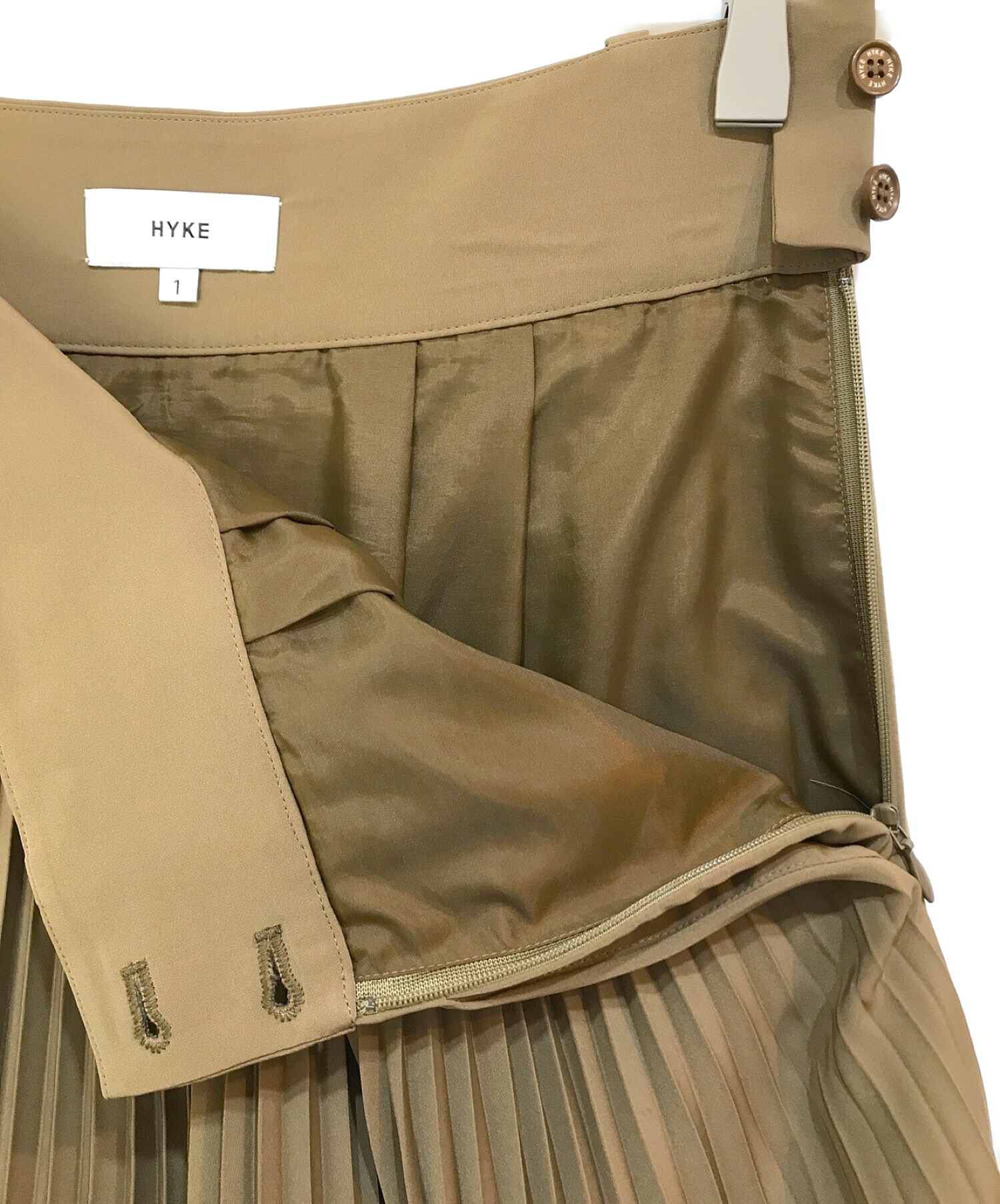 中古・古着通販】HYKE (ハイク) プリーツスカート オリーブ サイズ:1  