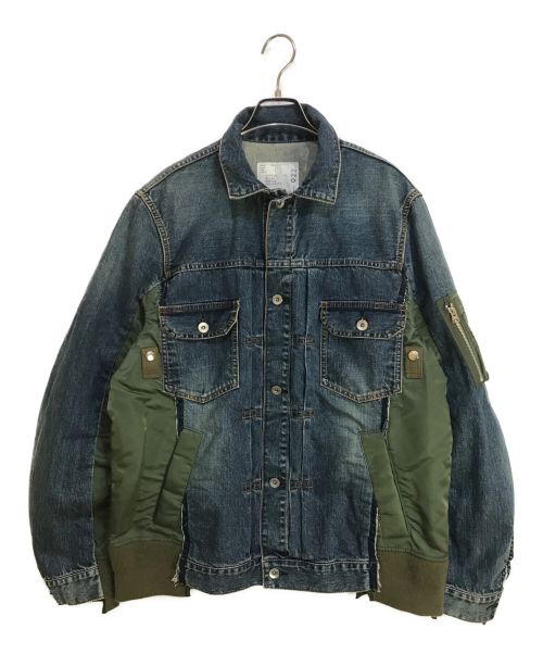 約46ｃｍsacai  Denim MA-1 jacket