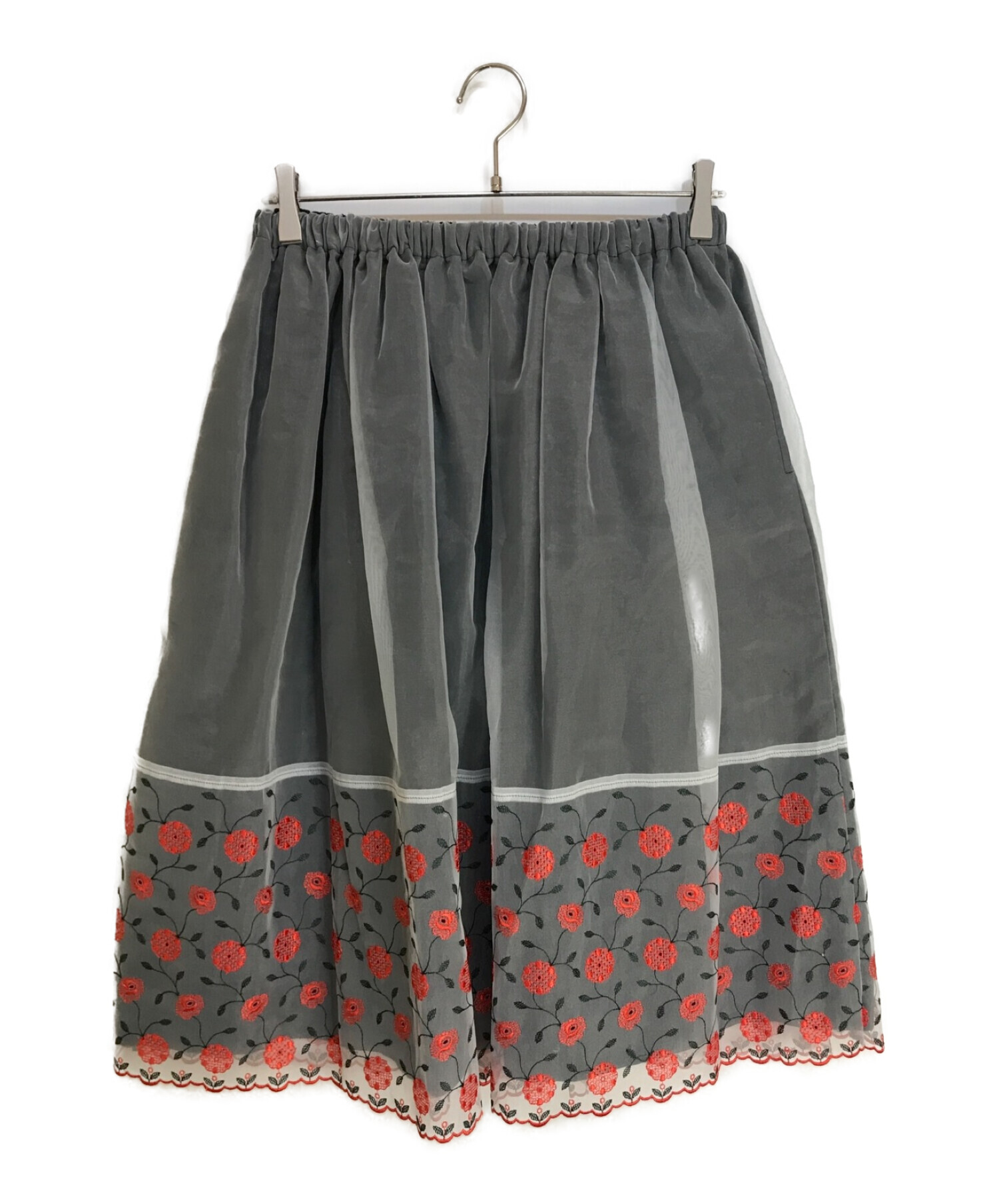美品》tricot COMME des GARCONS 花刺繍 フレアスカートスカート ...