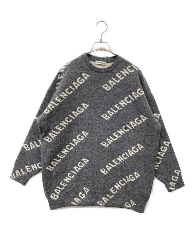 中古・古着通販】BALENCIAGA (バレンシアガ) ALLOVER LOGO クルー 