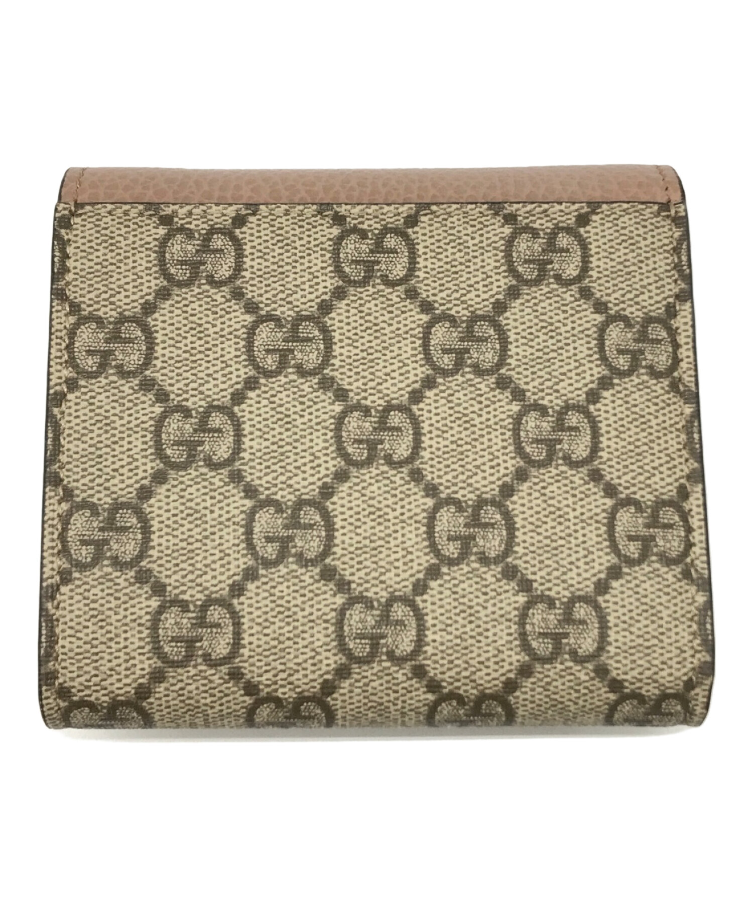 GUCCI 二つ折り財布 ダスティピンク マーモント GG