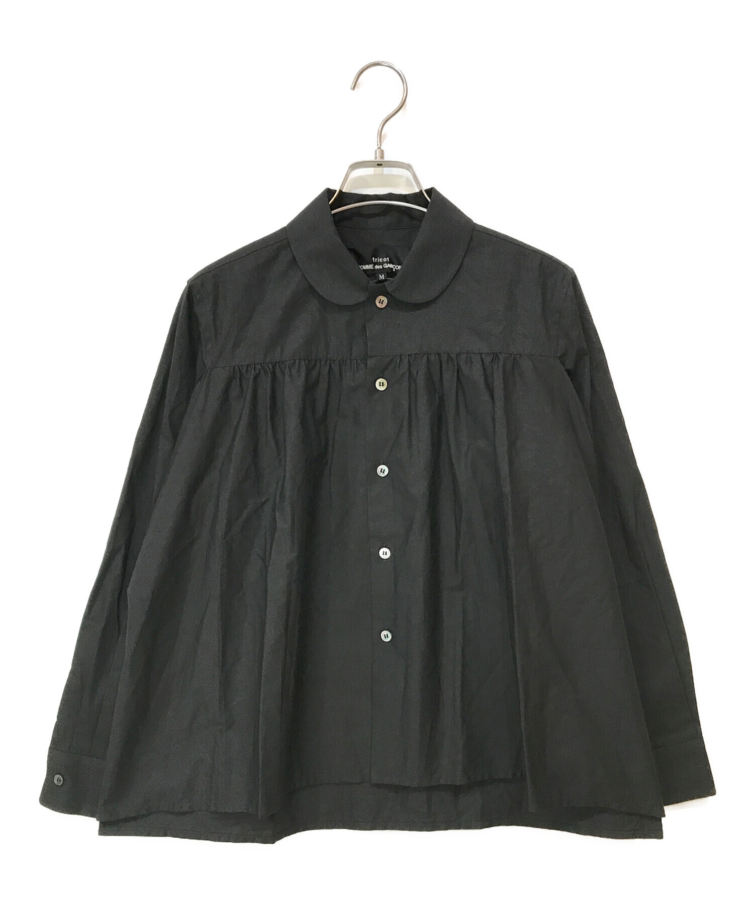tricot COMMEdesGARCONS* ギャザー ステッチ 丸襟ブラウス｜レディース
