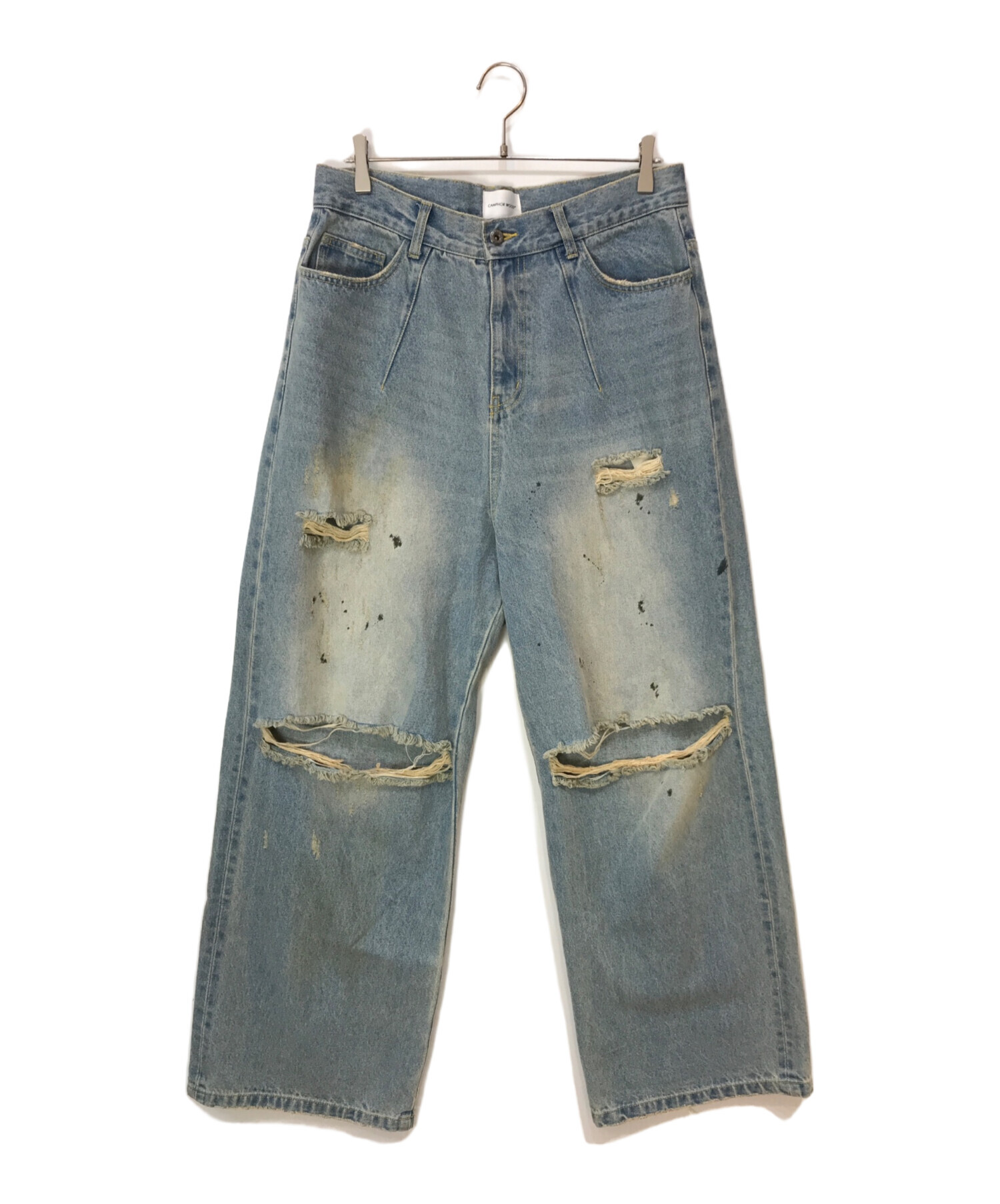 camphor wood ワイドバギー汚れ加工ダメージデニム