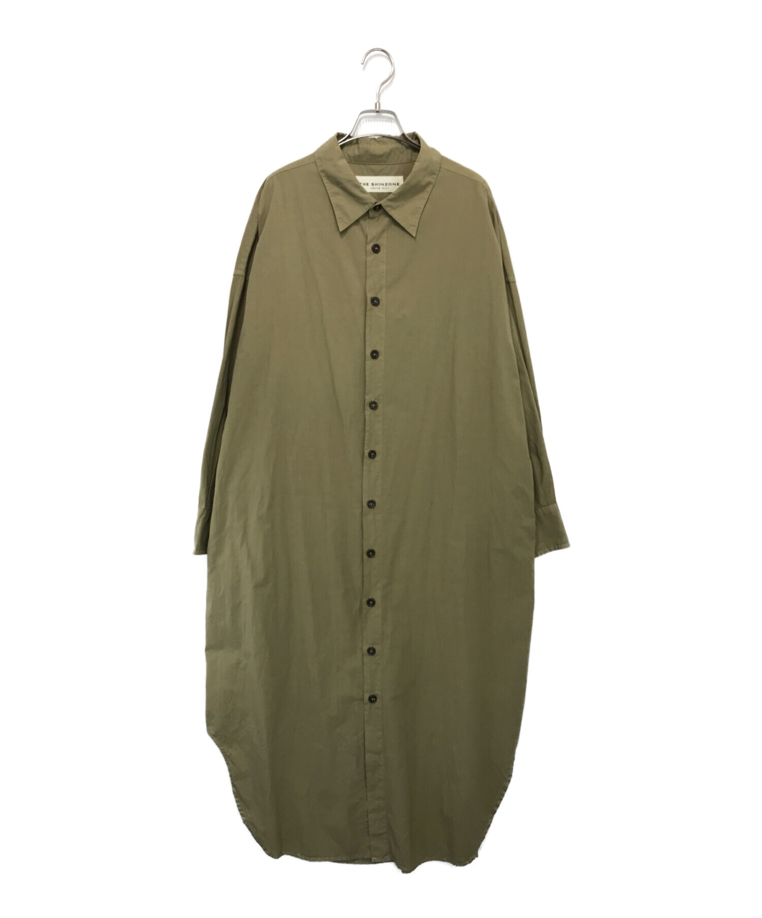 THE SHINZONE (ザ シンゾーン) コットンウィンディシャツドレス グリーン サイズ:F