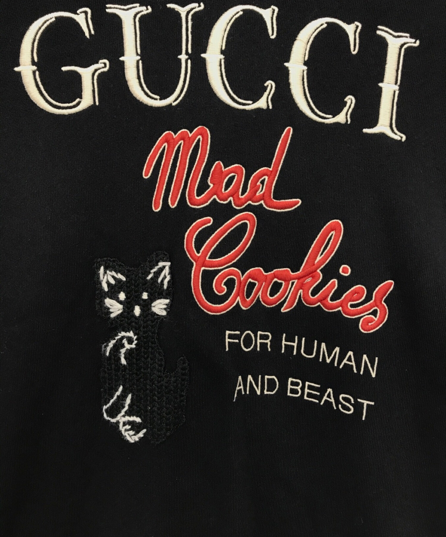 GUCCI (グッチ) Mad Cookies プリントスウェットシャツ ブラック サイズ:S