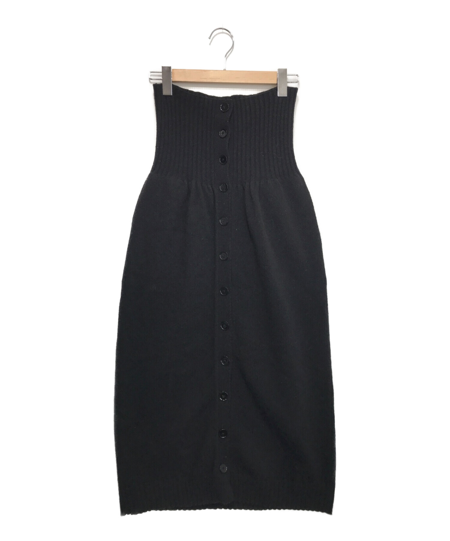 LEMAIRE (ルメール) ニットフロントボタンスカート ブラック サイズ:XS