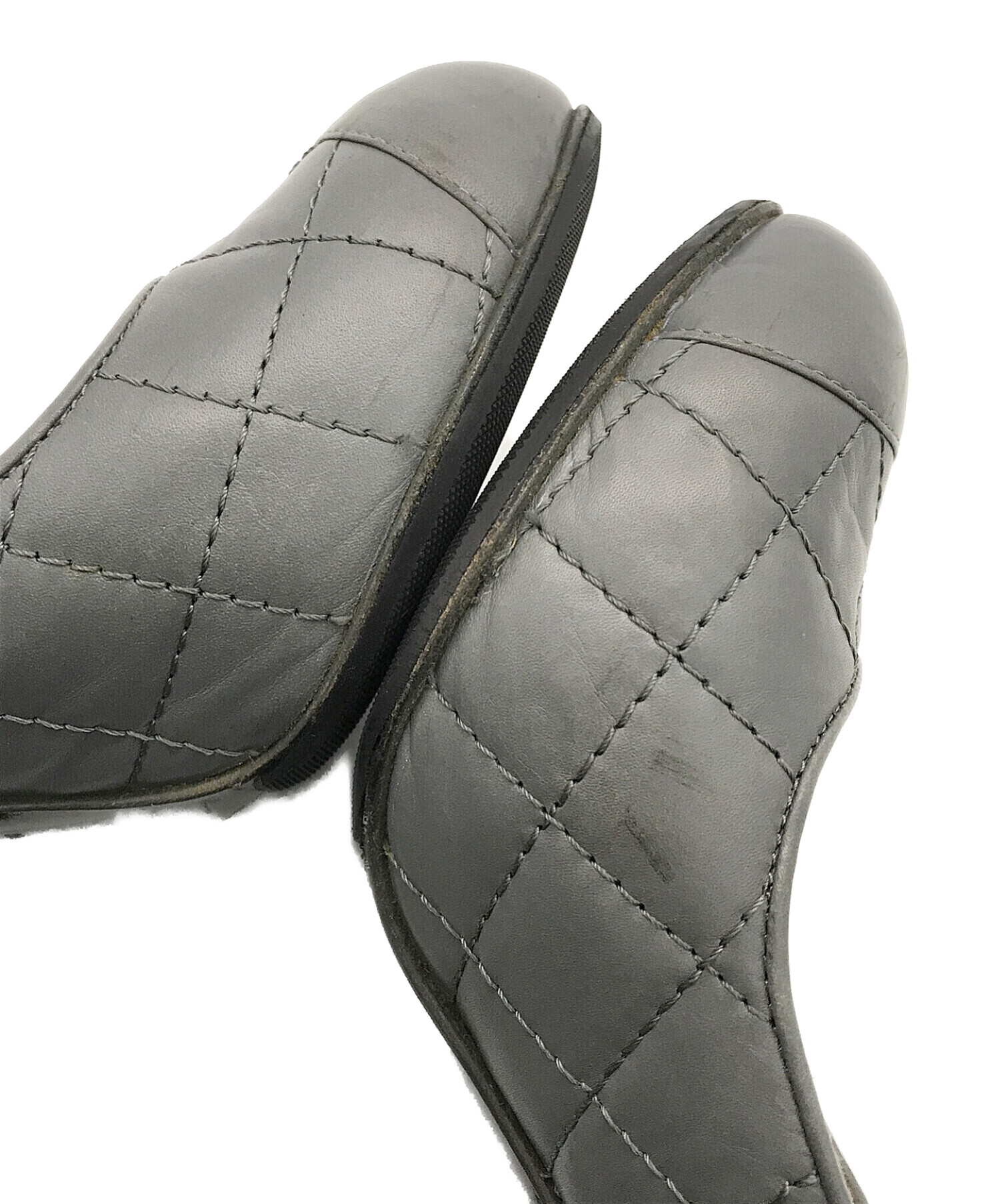 中古・古着通販】CHANEL (シャネル) マトラッセヒールパンプス グレー 