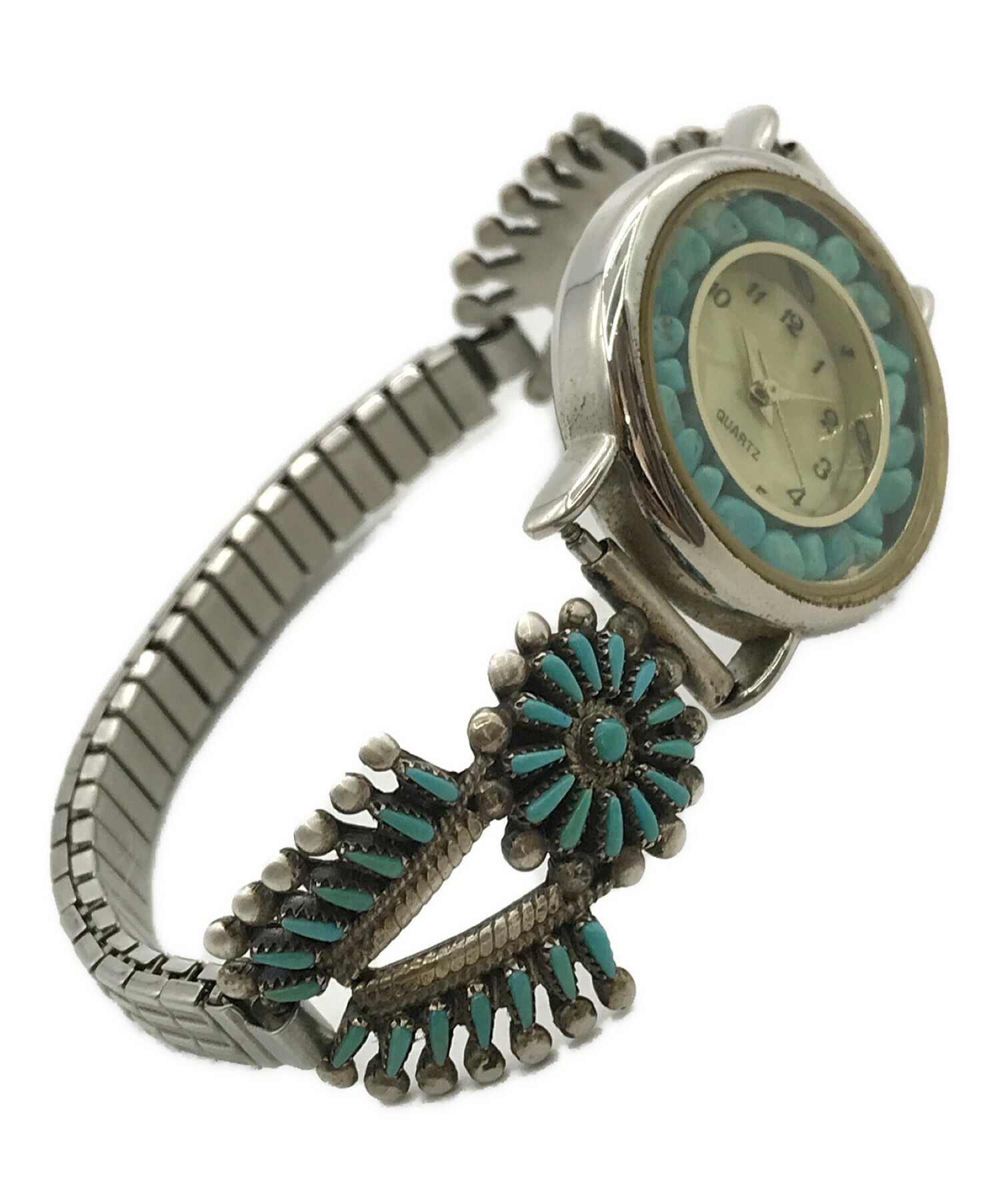 ナバホ 細工ベルトの時計/インディアン・ジュエリー