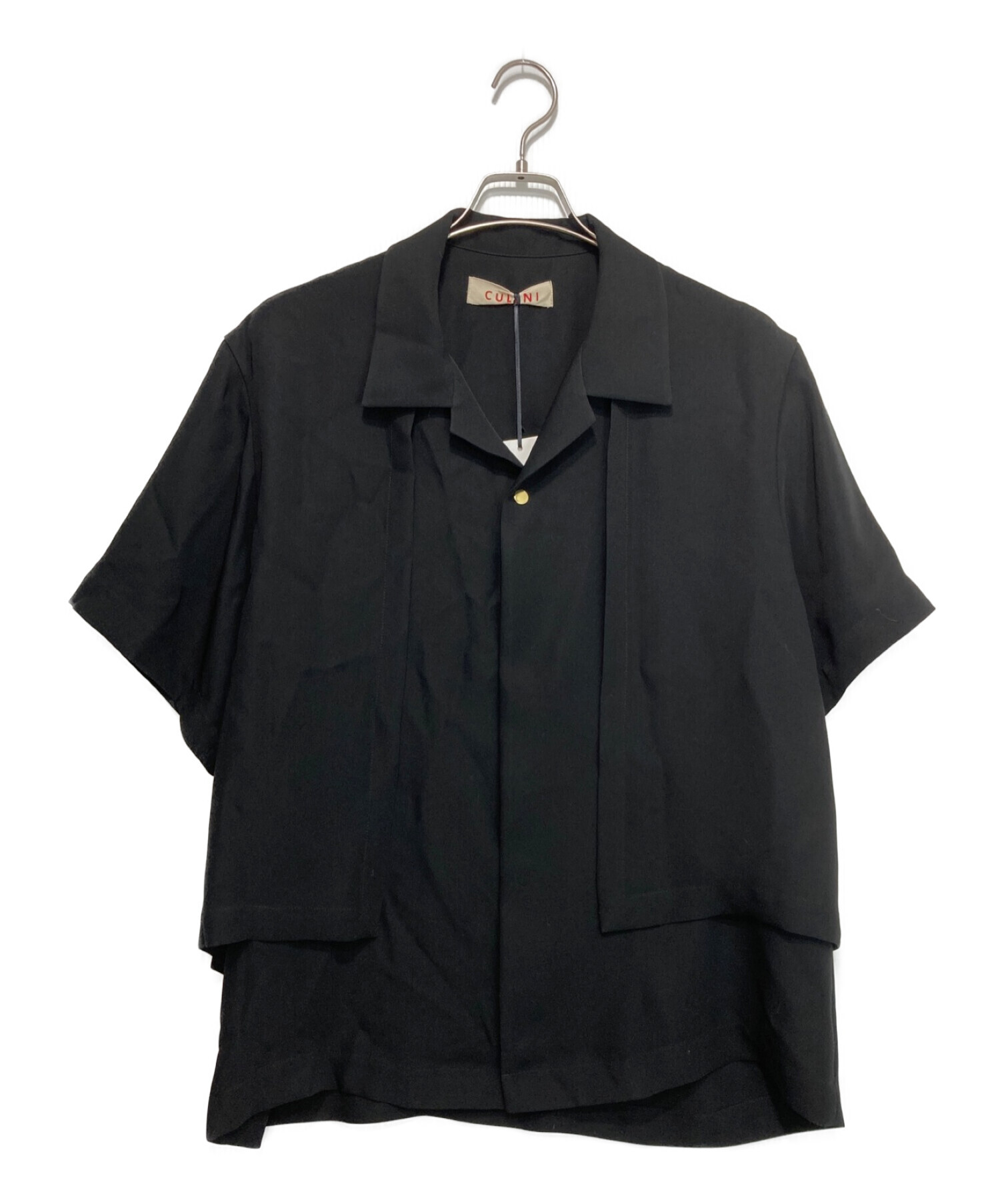 CULLNI (クルニ) オープンカラーフラップシャツ ブラック サイズ:1