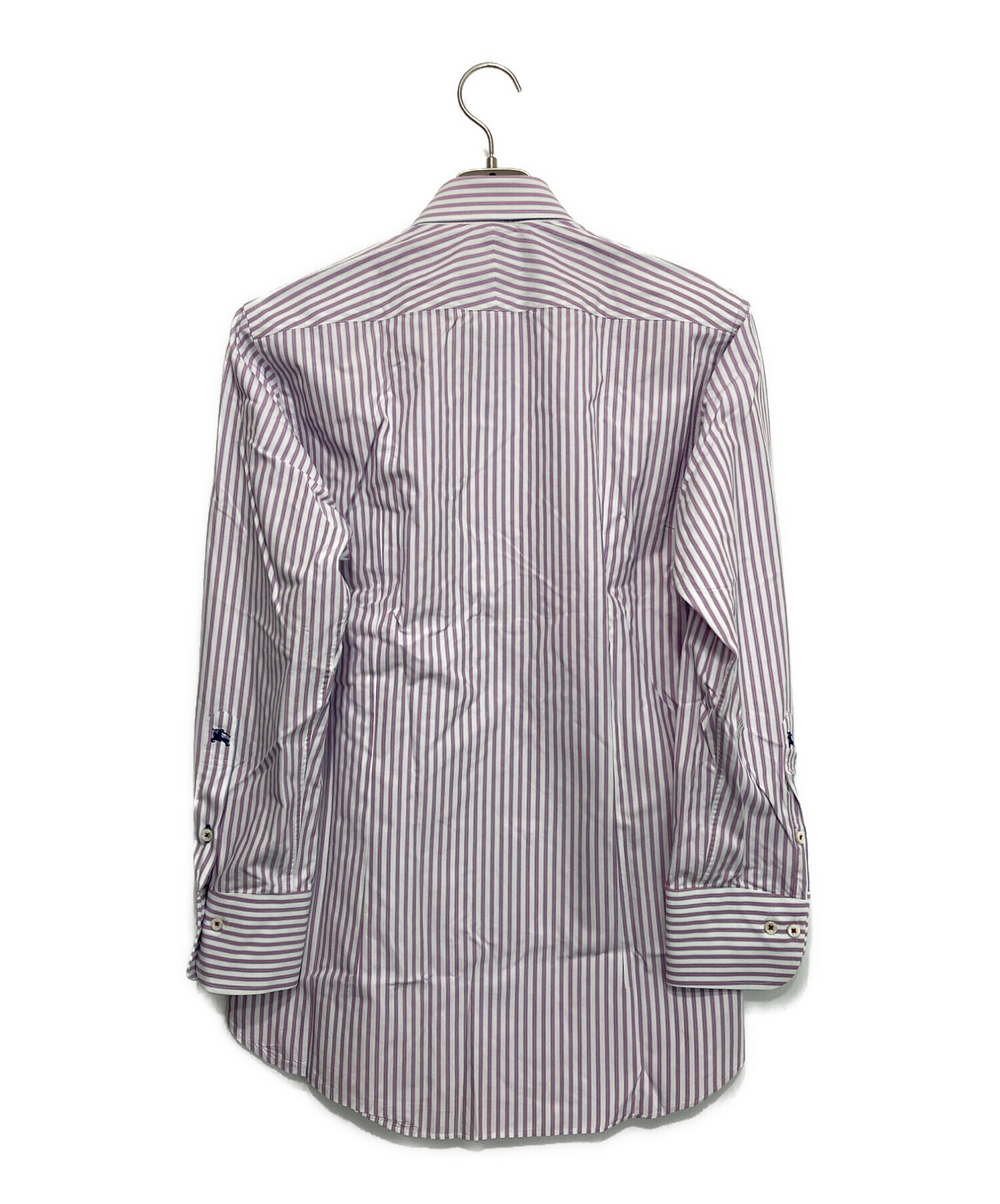 バーバリーブラックレーベル　ワイシャツ　ホースロゴ刺繍　ストライプ　サイズ39