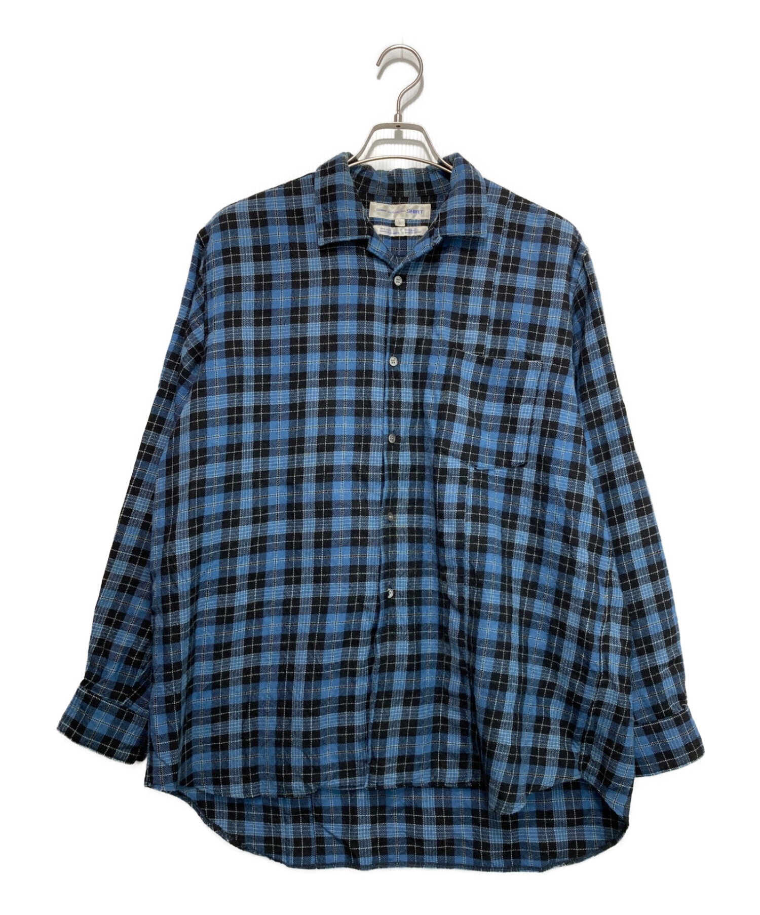 COMME des GARCONS SHIRT (コムデギャルソンシャツ) ［OLD］80's～ヴィンテージチェックシャツ ブルー サイズ:L