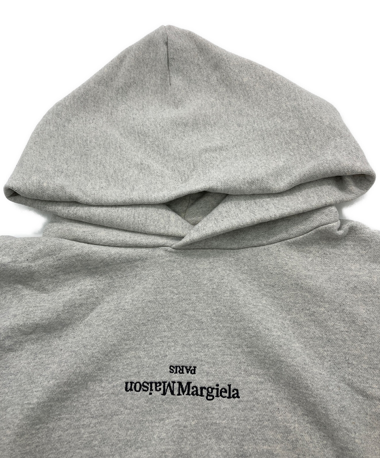 Maison Margiela (メゾンマルジェラ) 反転ロゴ刺繍パーカー グレー サイズ:48