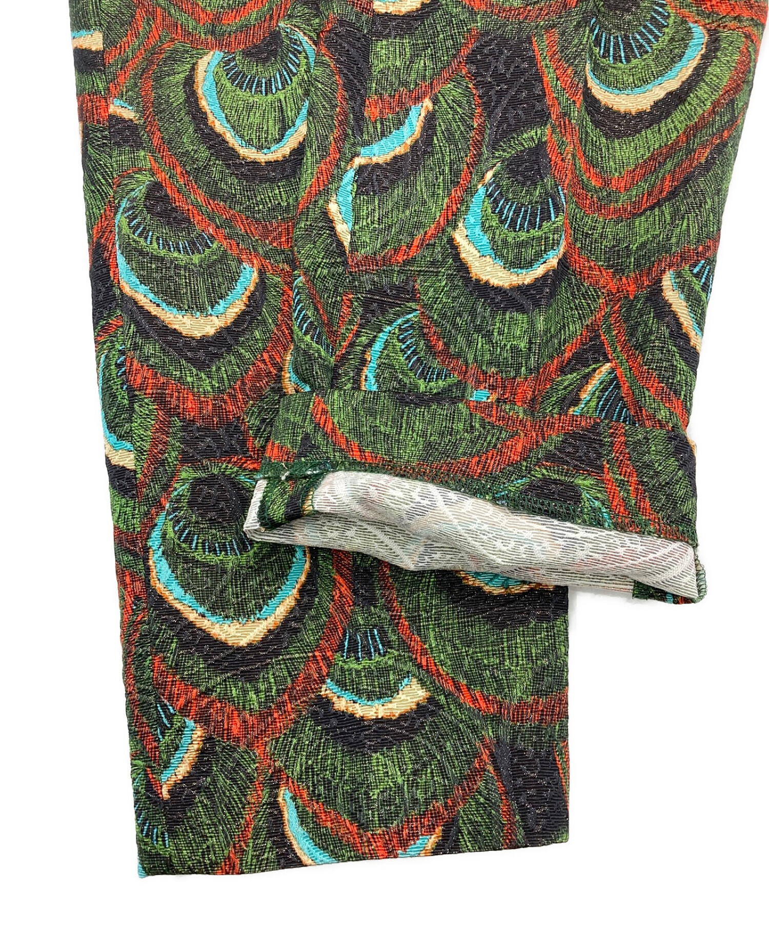 16fw dries van noten 孔雀柄　パンツ　スラックス DRIES VAN NOTEN 孔雀パンツ