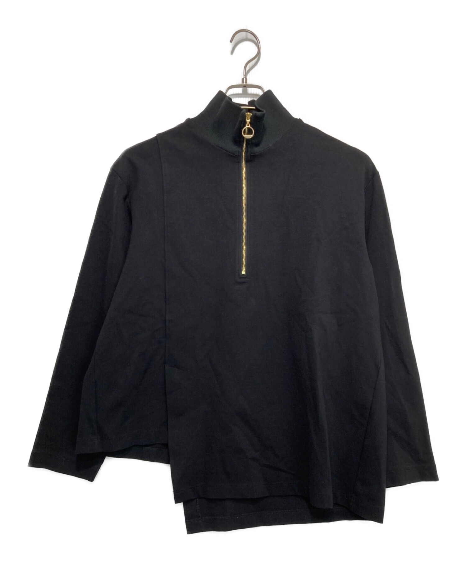 CULLNI クルニ ハーフジップ 黒 カットソー アシンメトリー