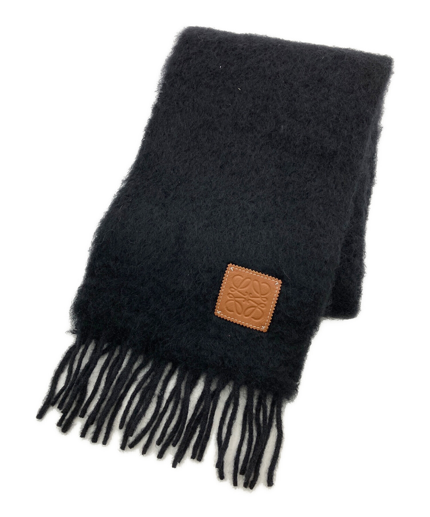 中古・古着通販】LOEWE (ロエベ) モヘヤウールマフラー ブラック  