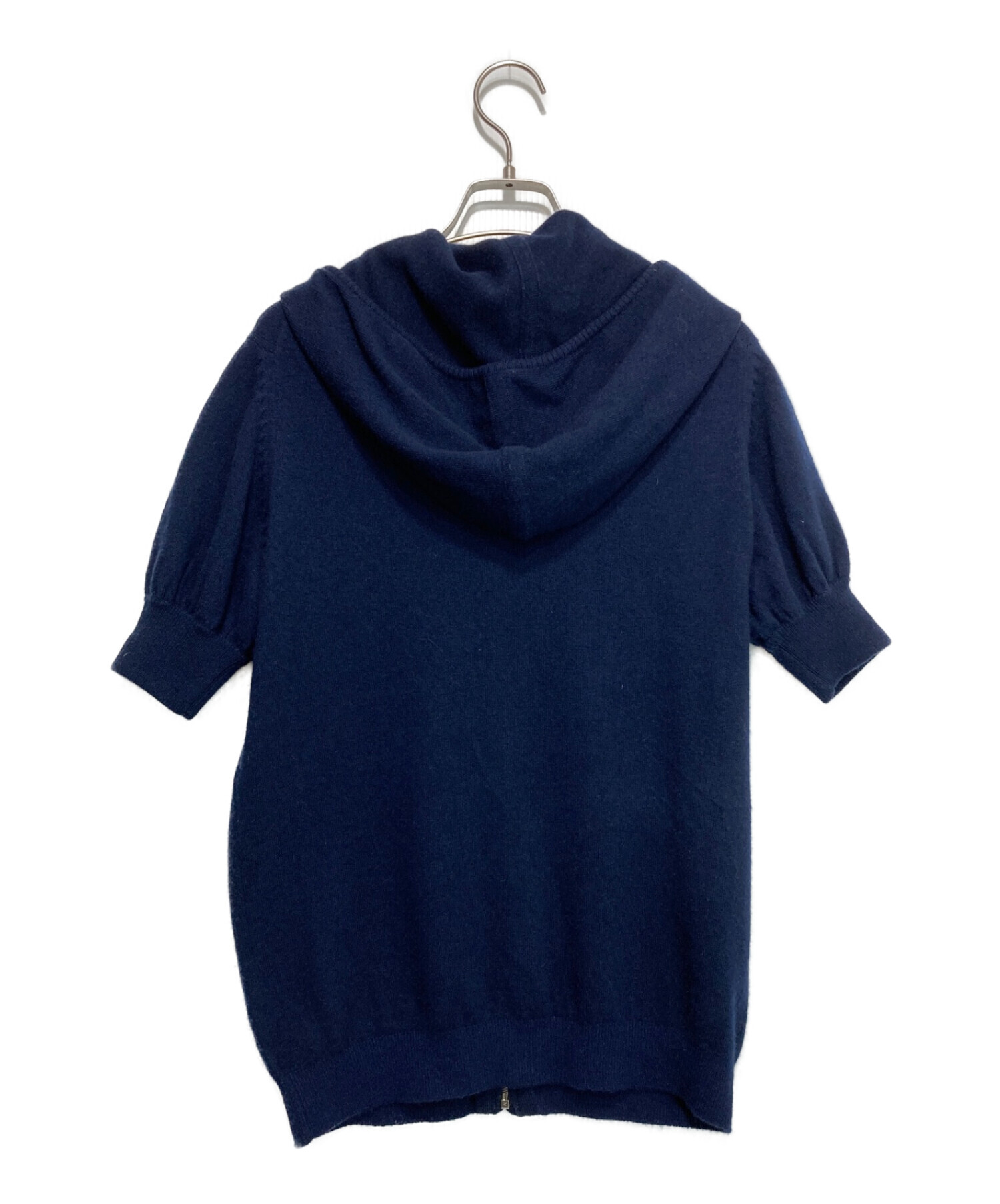 中古・古着通販】CHANEL (シャネル) カシミヤニットパーカー ネイビー 