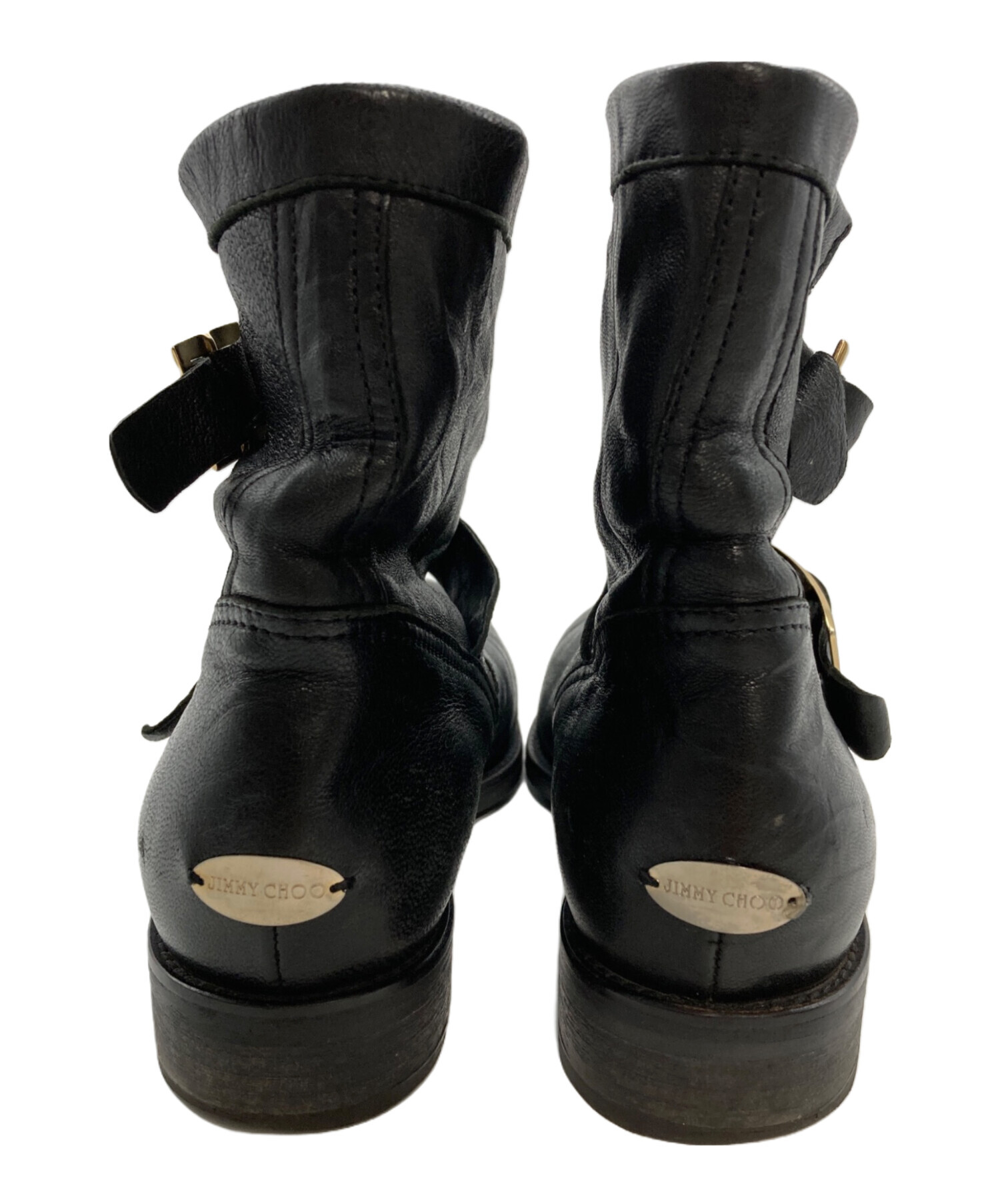 JIMMY CHOO 黒 レザー ブーツ 36½