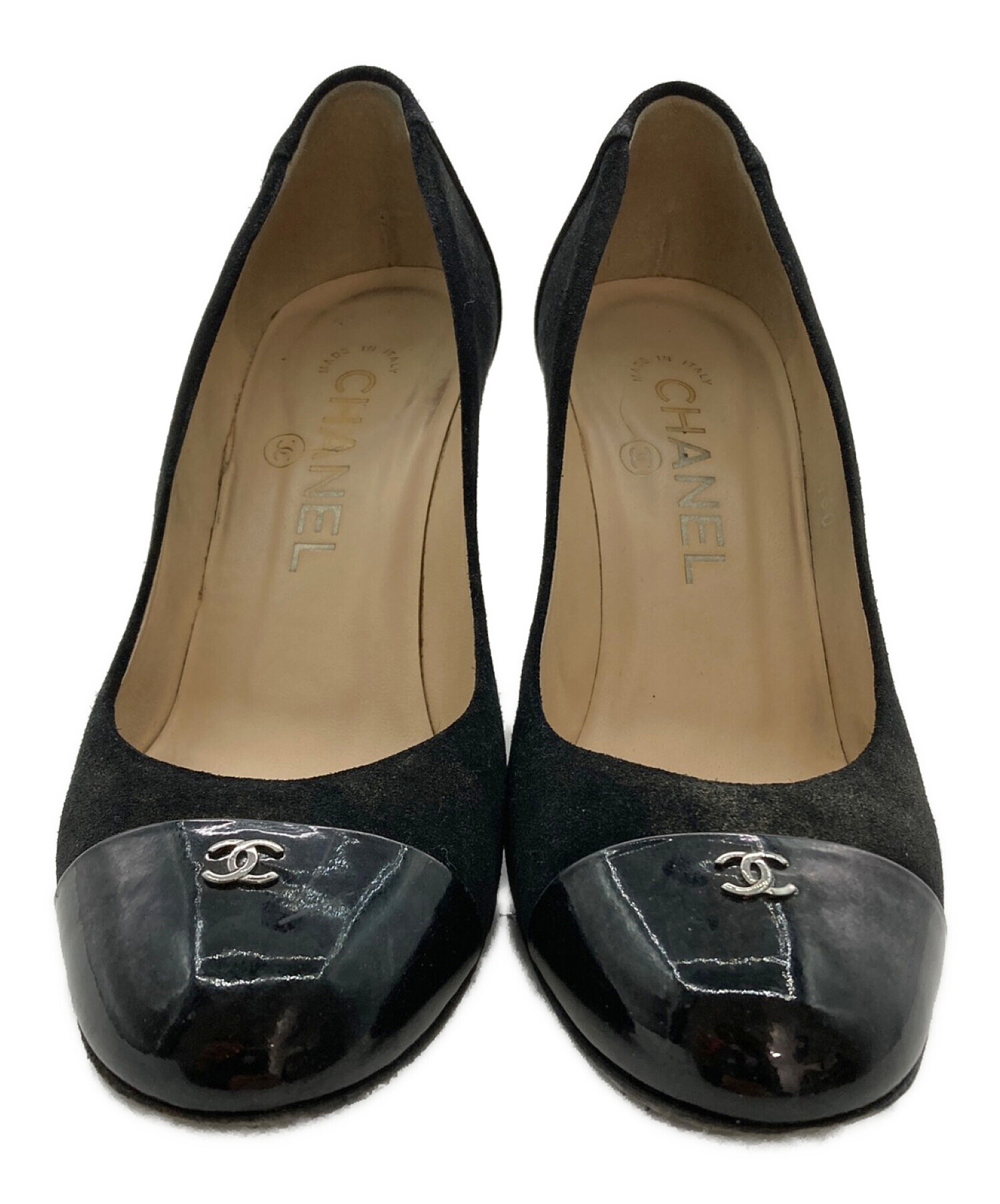 中古・古着通販】CHANEL (シャネル) ココマーク ラメスウェード ヒール 