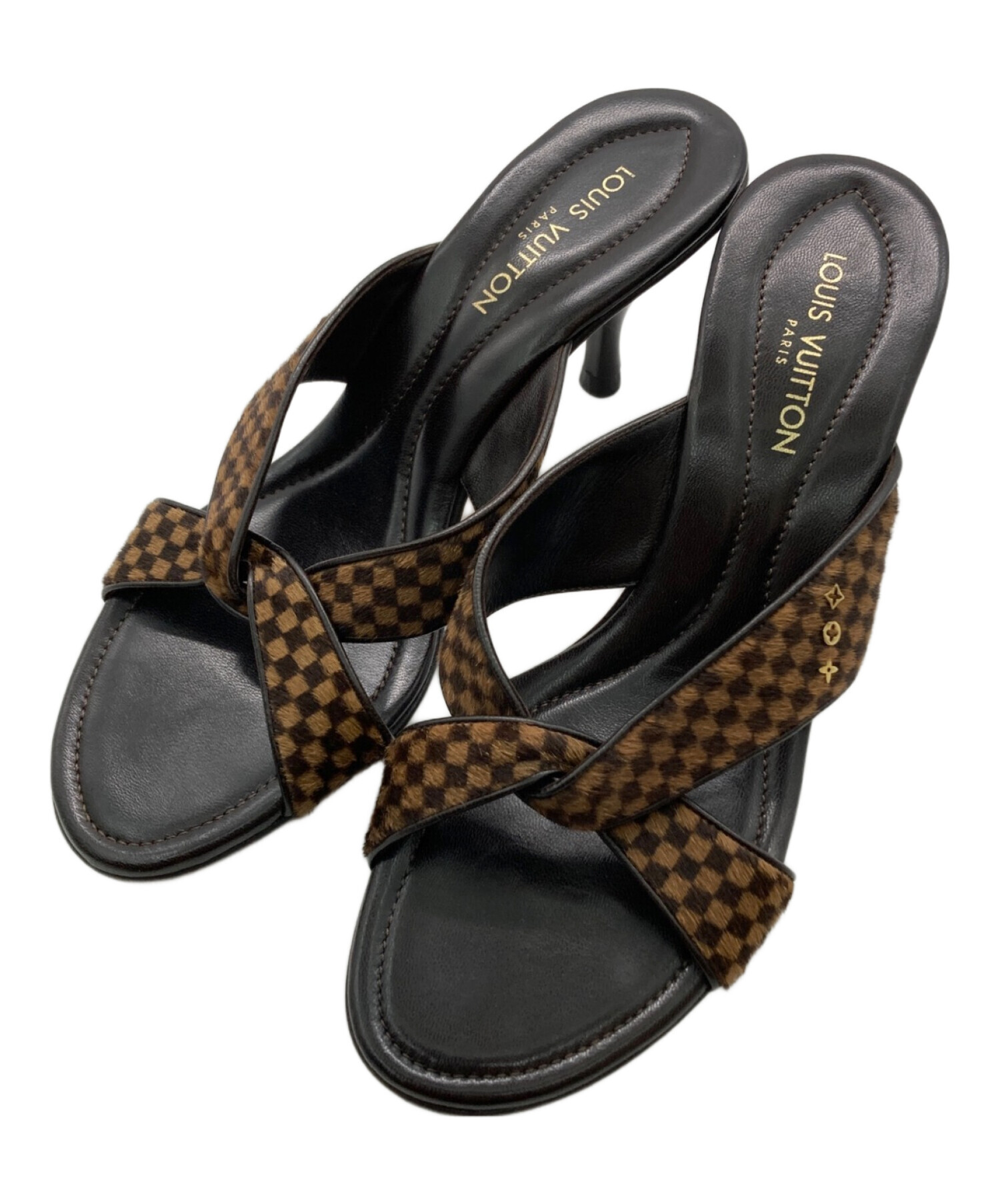 中古・古着通販】LOUIS VUITTON (ルイ ヴィトン) ハラコダミエサンダル 