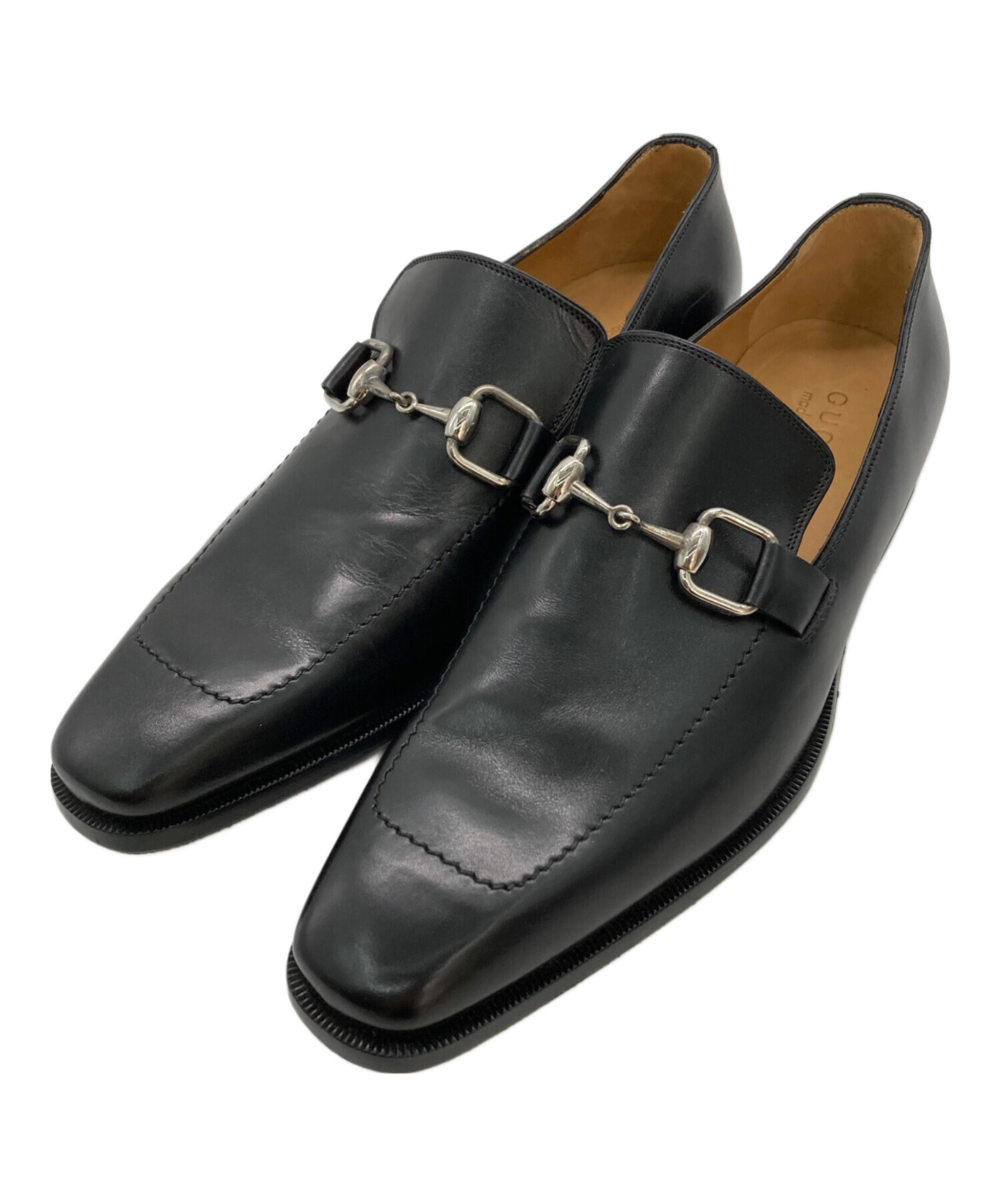 中古・古着通販】GUCCI (グッチ) スクエアトゥホースビットローファー 