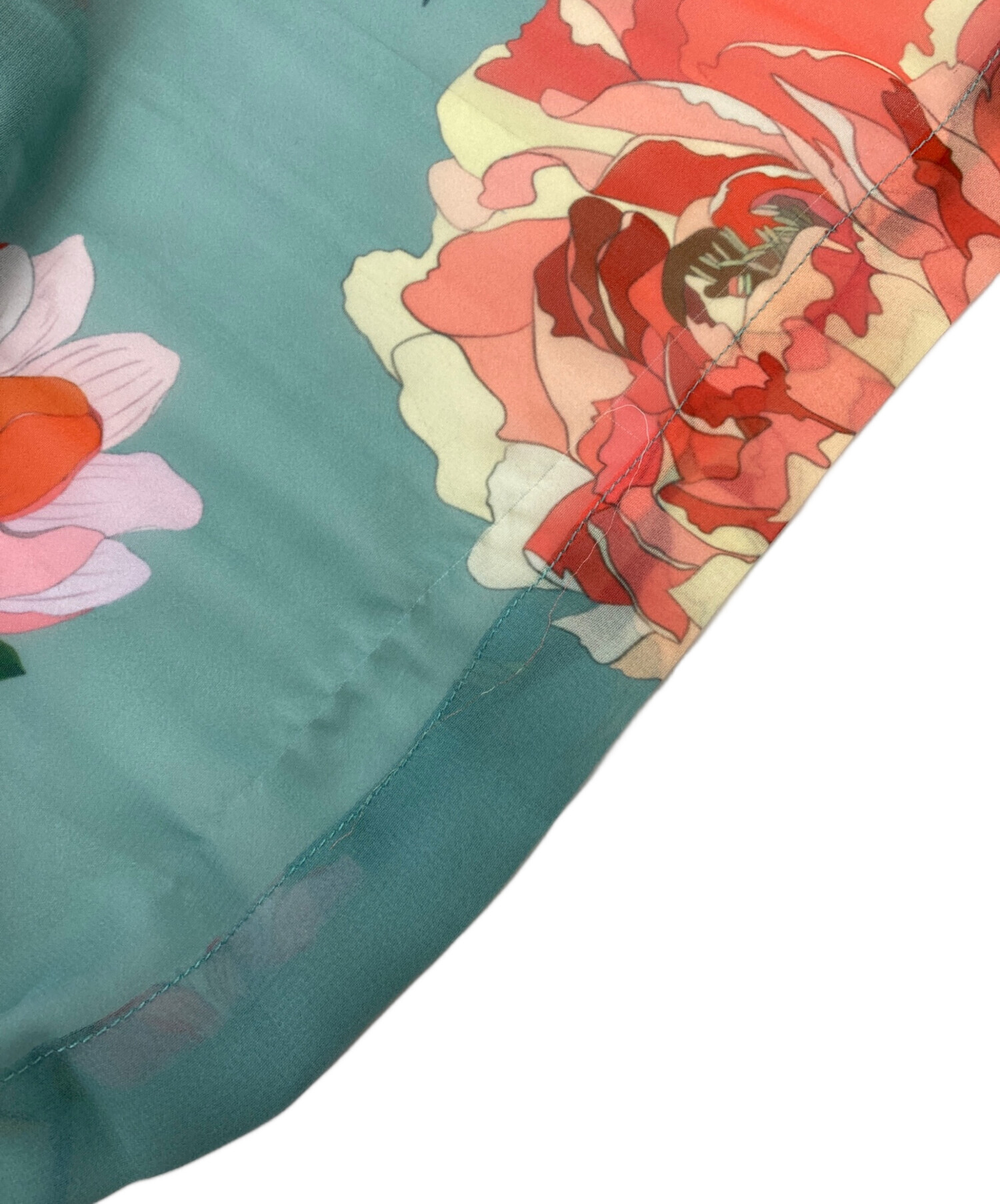 中古・古着通販】Sov. (ソブ) シフォン花柄プリーツリボンワンピース 