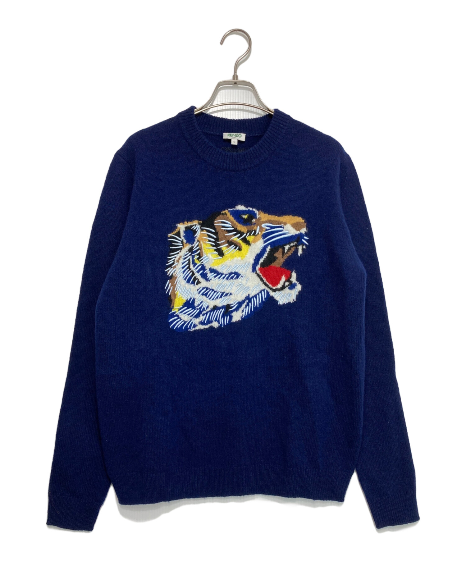 中古・古着通販】KENZO (ケンゾー) Tiger 刺繍ニット ネイビー サイズ  