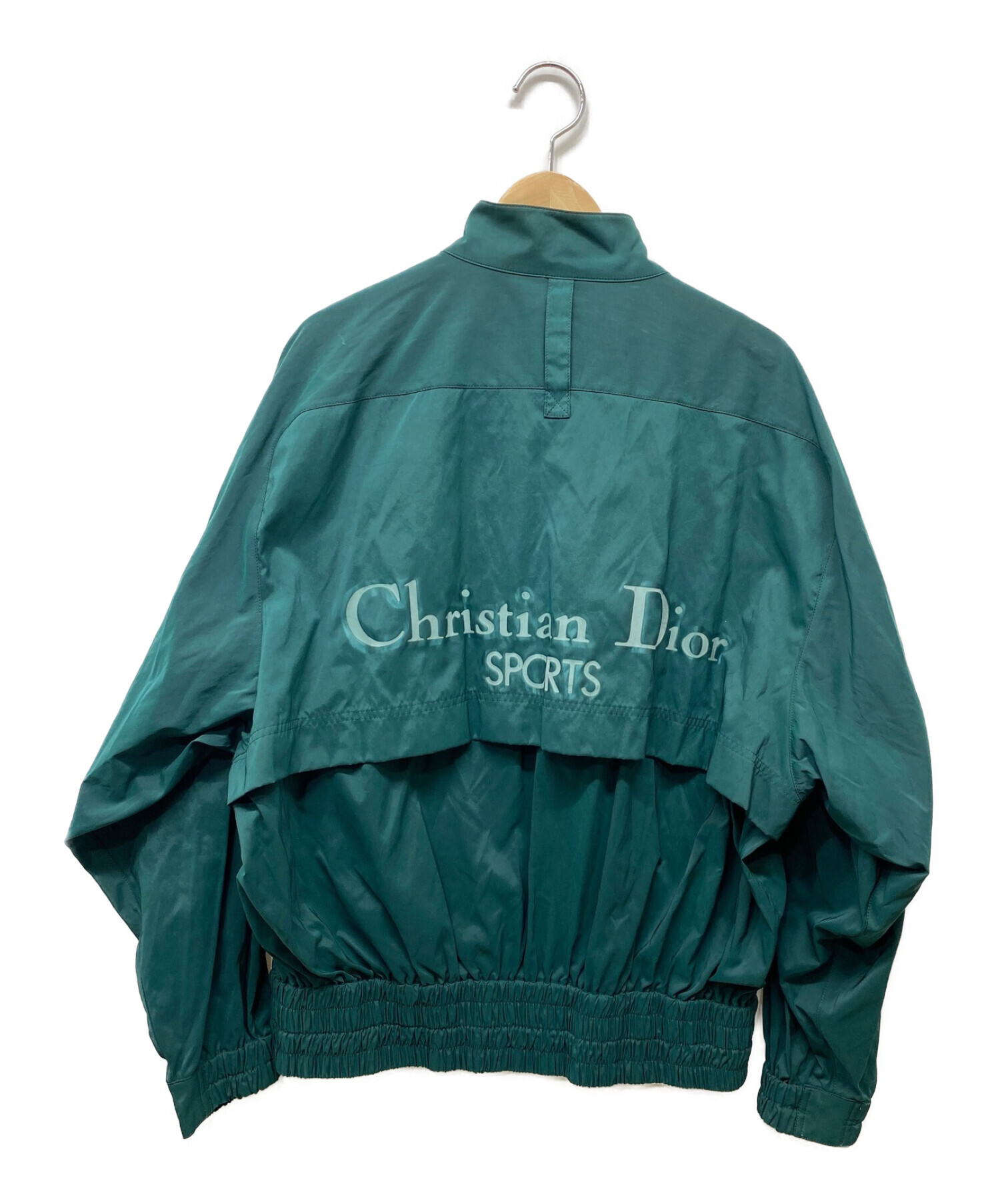 Christian Dior Sports (クリスチャンディオールスポーツ) バックロゴオールドナイロンジャケット グリーン サイズ:S