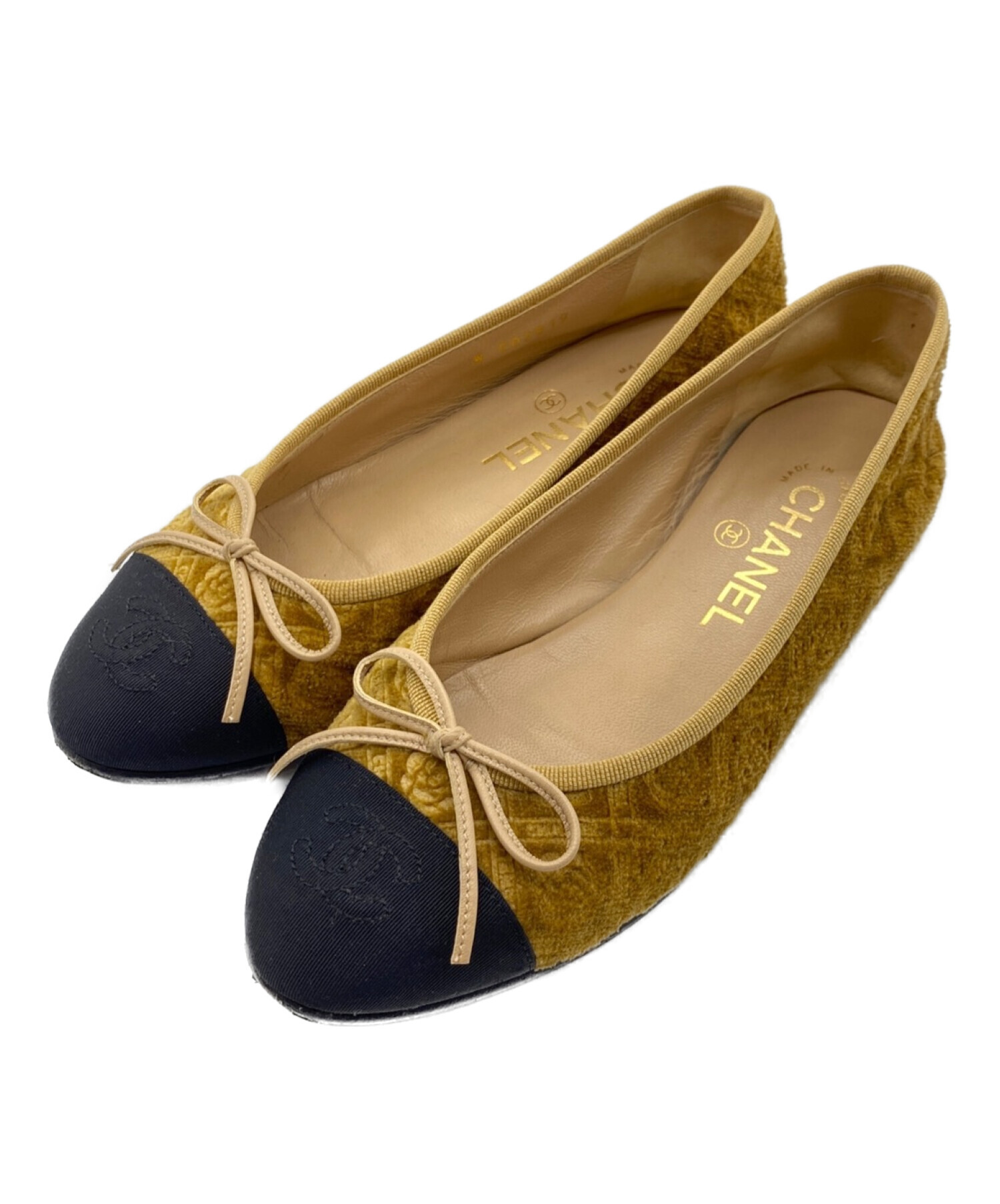 中古・古着通販】CHANEL (シャネル) ベロアバレリーナパンプス 
