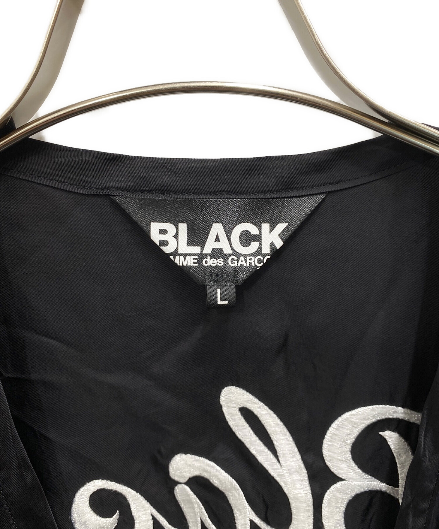 BLACK COMME des GARCONS (コムデギャルソン) 製品洗い刺繍ライナーコート ブラック サイズ:L